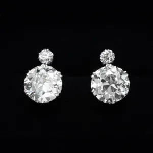 7.90 ct Diamond Platinum & 18k White Gold Earring   VSS-SI