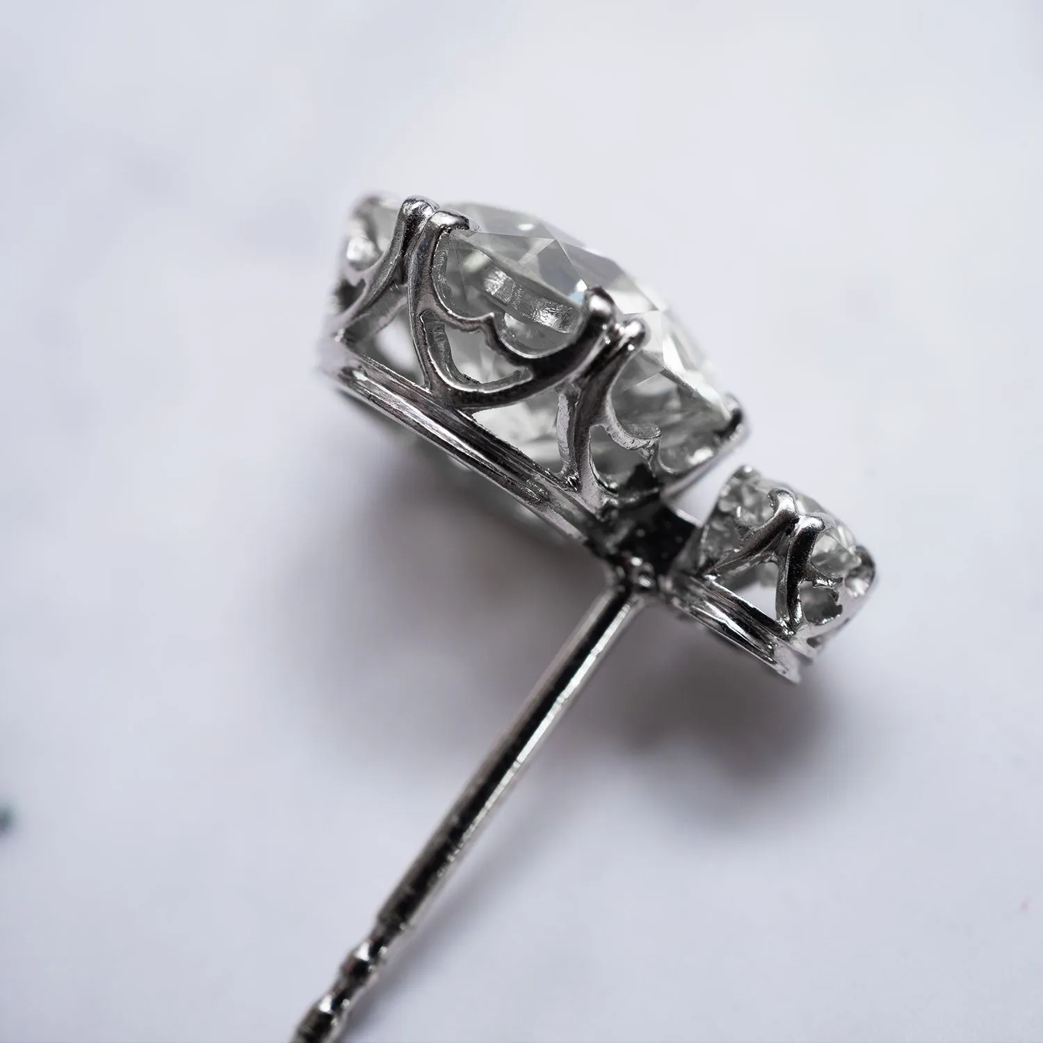 7,90 ct Diamant Platin & 18k Weißgold Ohrring   VSS-SI