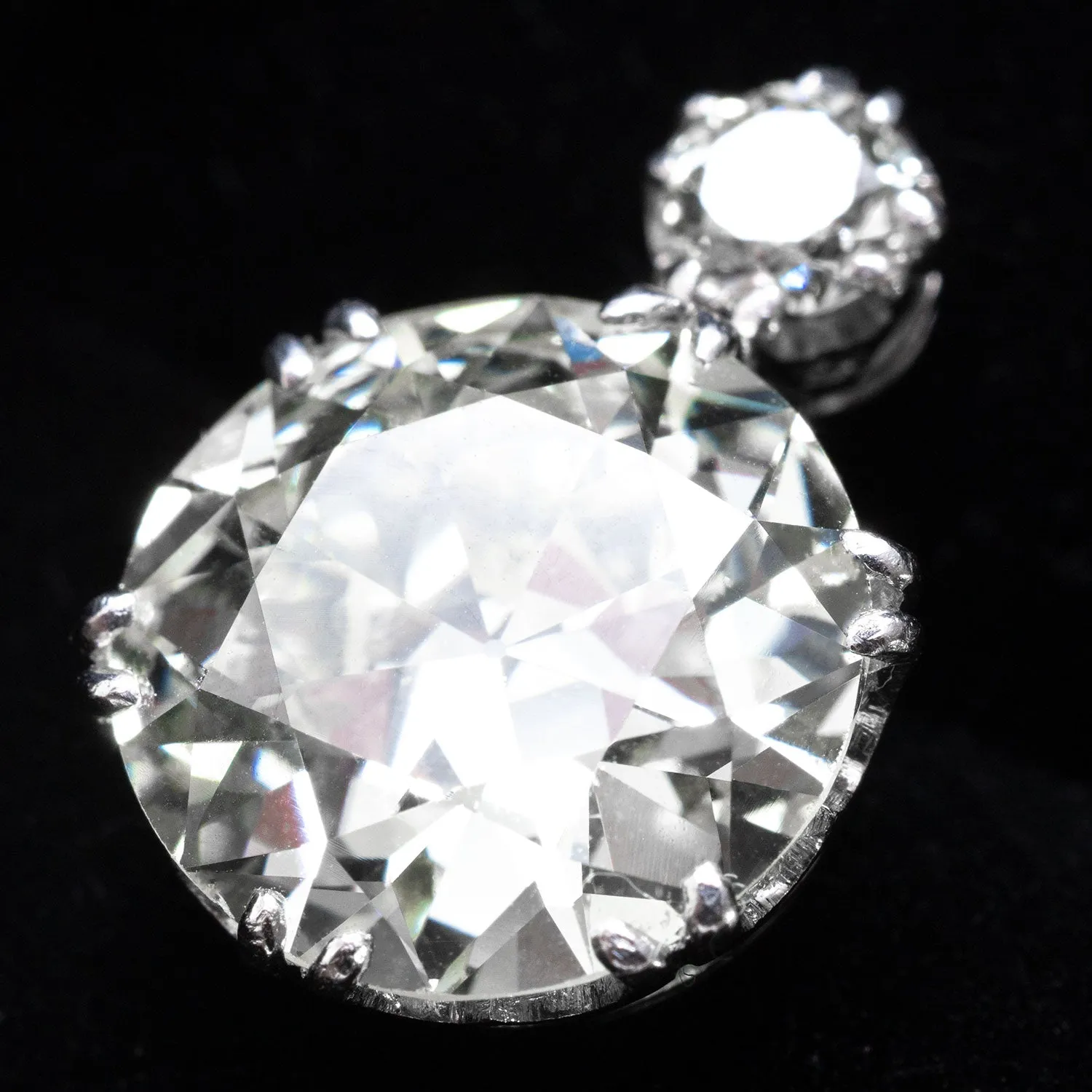 7,90 ct Diamant Platin & 18k Weißgold Ohrring   VSS-SI
