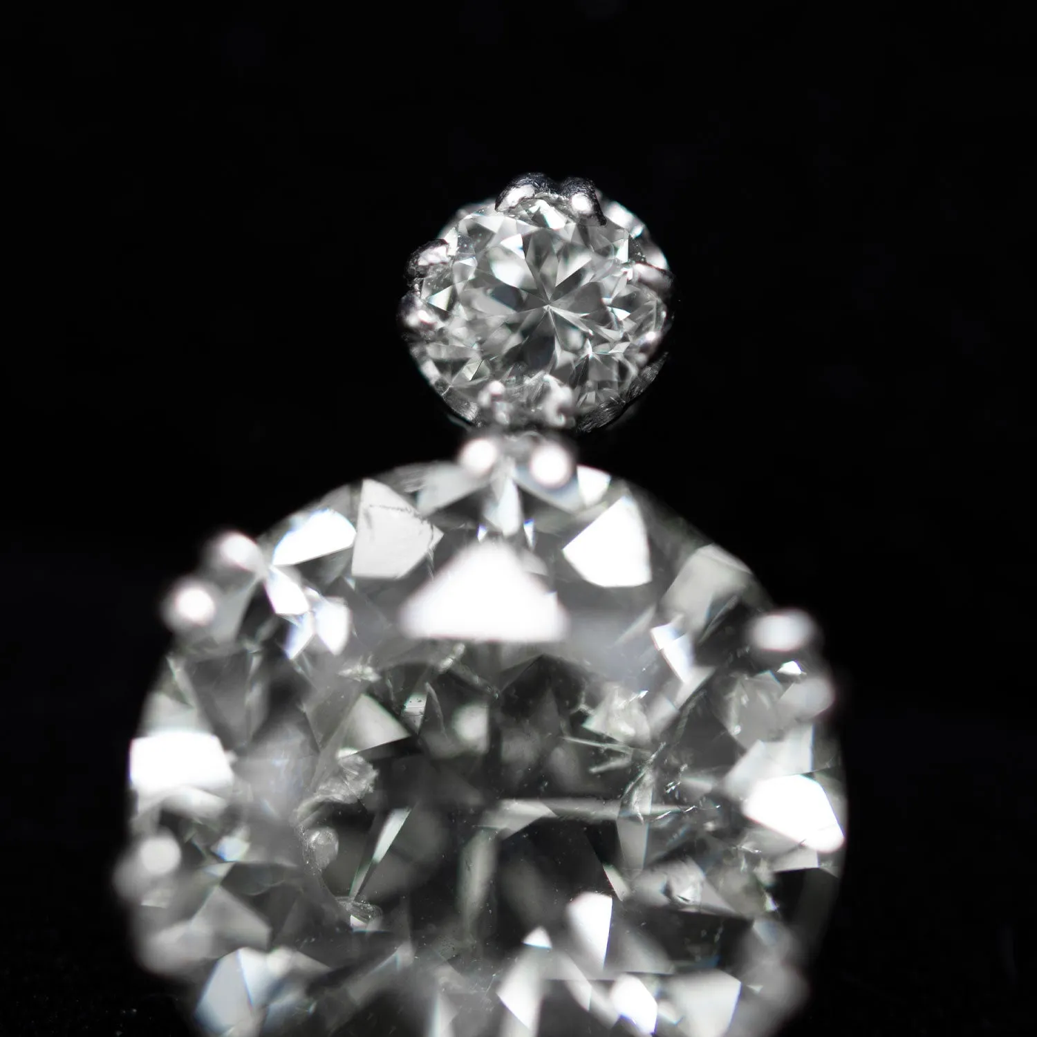 7,90 ct Diamant Platin & 18k Weißgold Ohrring   VSS-SI