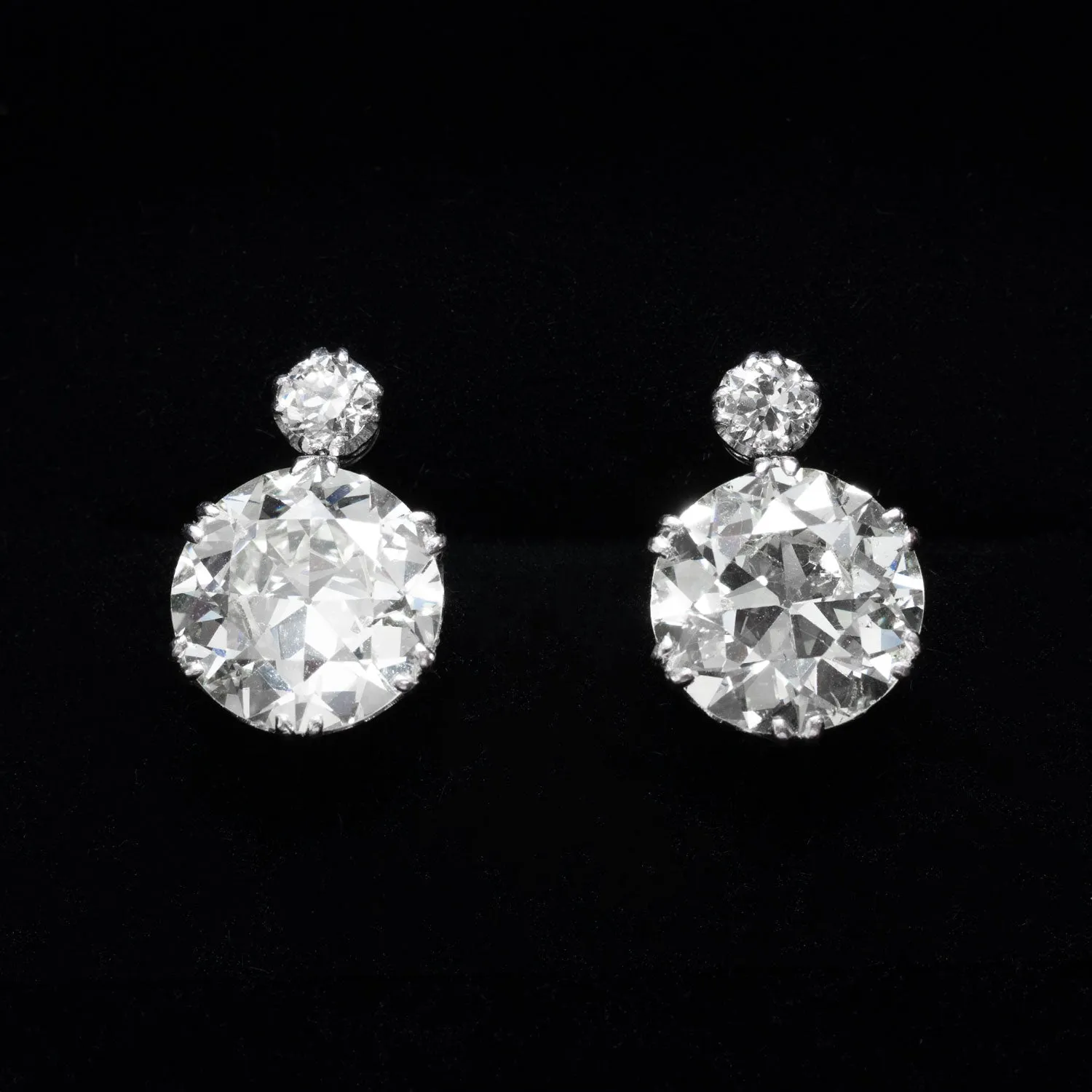 7,90 ct Diamant Platin & 18k Weißgold Ohrring   VSS-SI