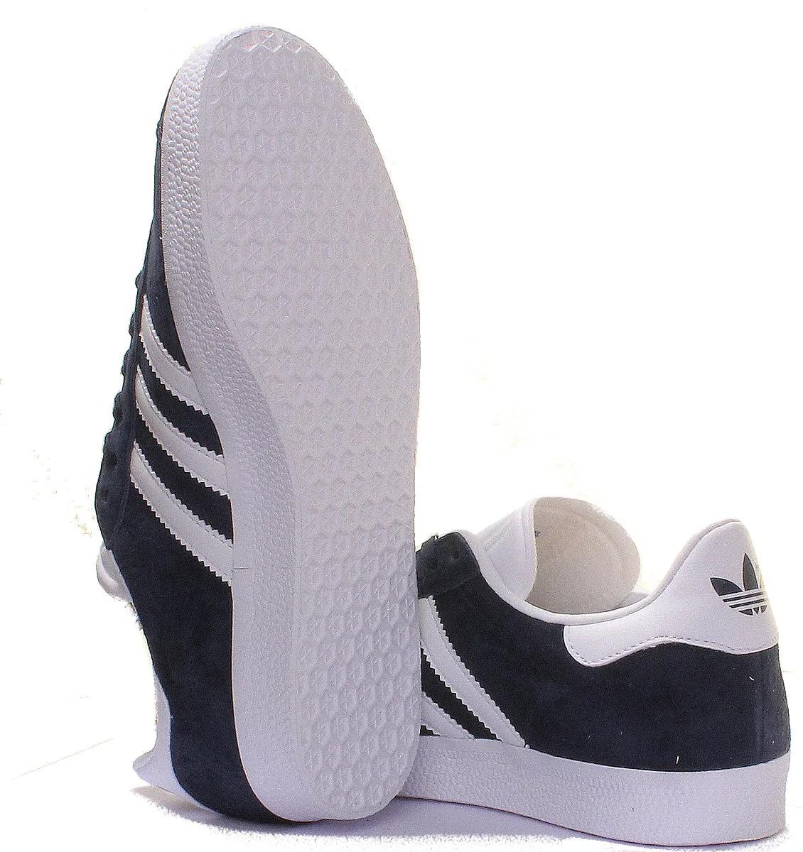 Adidas Gazelle Wildleder-Leder-Turnschuhe in Marineblau Weiß Schuhe Adidas