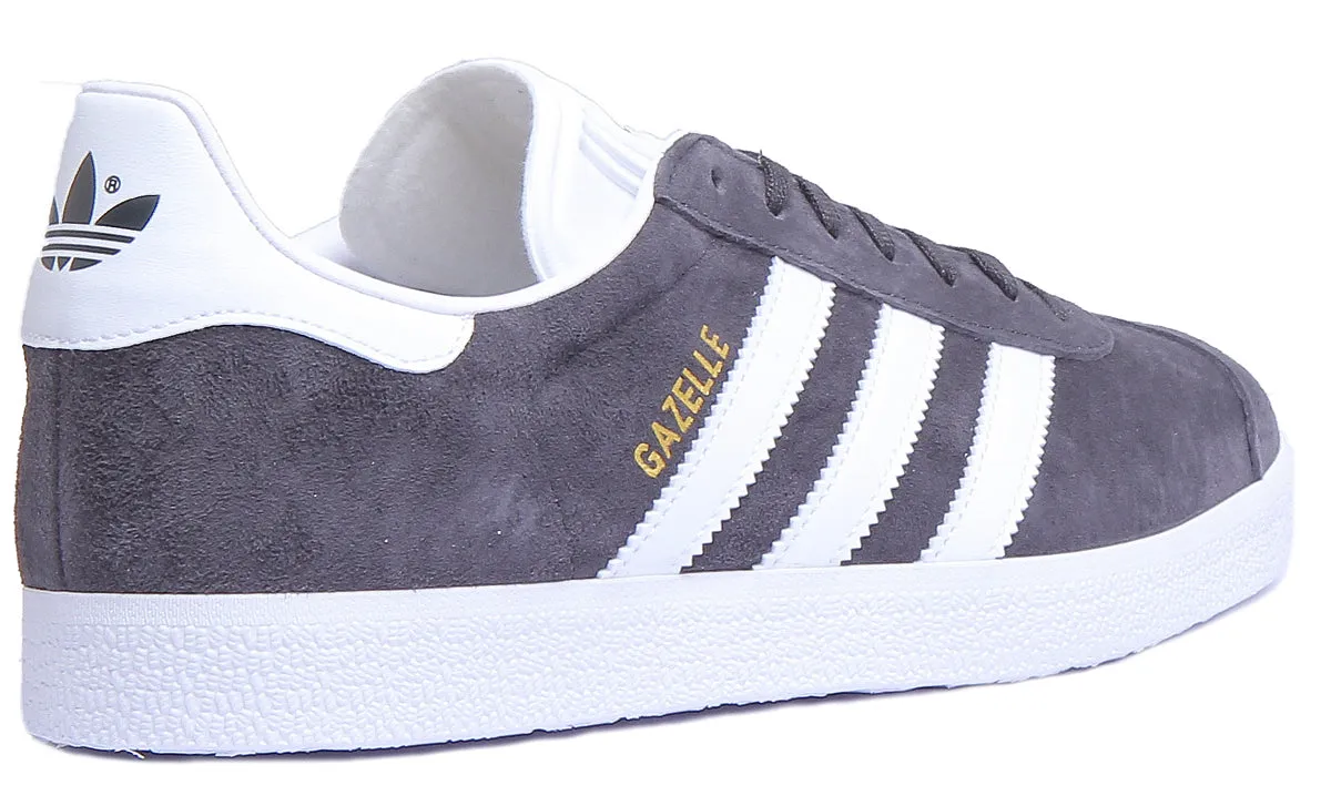 Adidas Gazelle Wildleder-Turnschuhe in Grau Weiß Schuhe Adidas