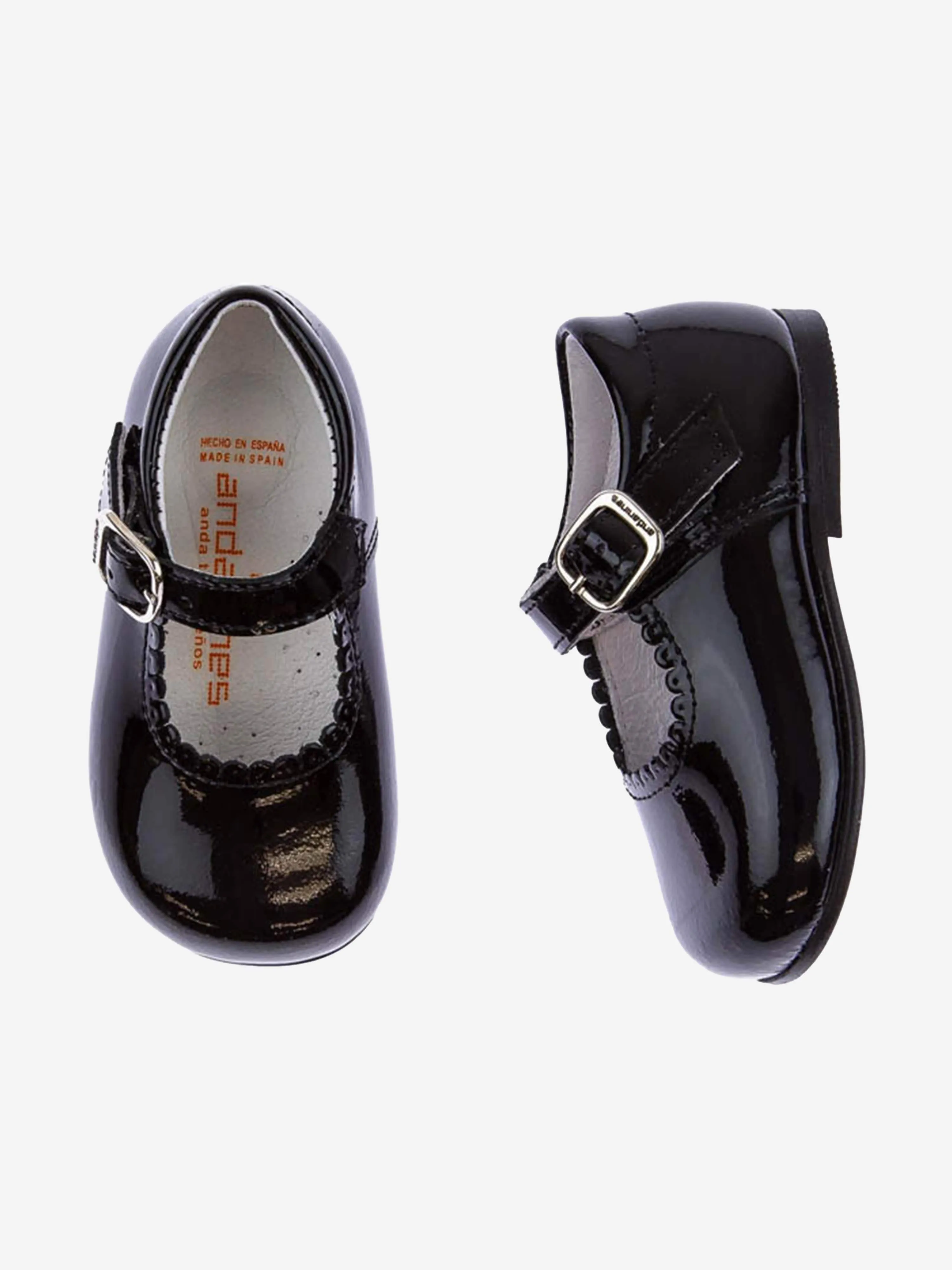 Andanines Mädchen Lack-Mary-Jane-Schuhe in Schwarz