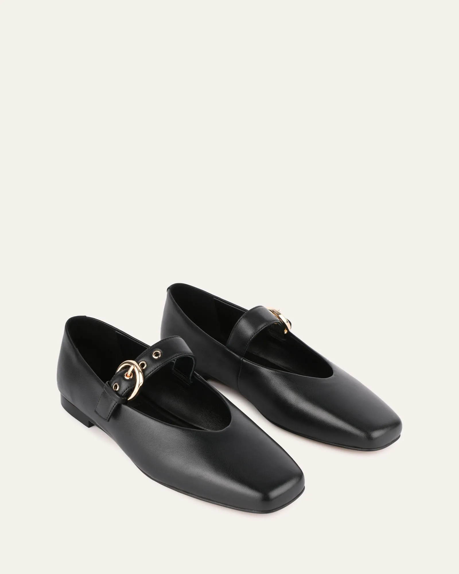 ANNABELLE CASUAL FLATS SCHWARZES LEDER