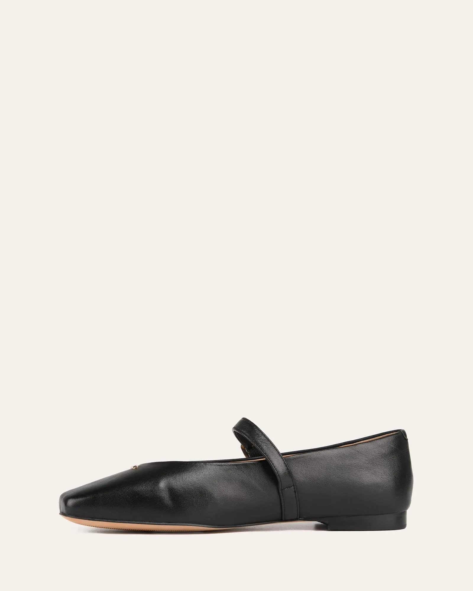 APRIL CASUAL FLATS SCHWARZES LEDER