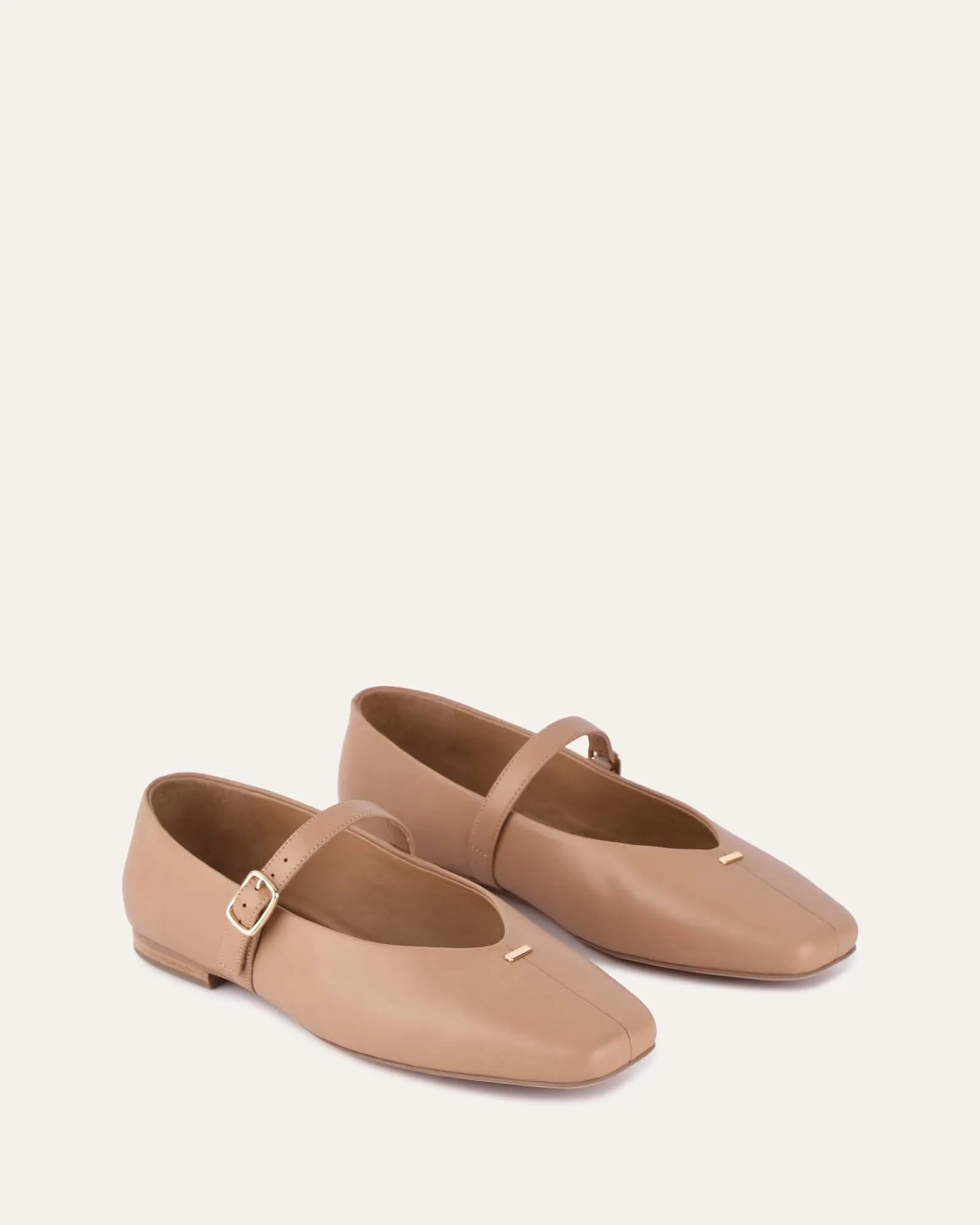 APRIL CASUAL FLATS BRAUNES LEDER