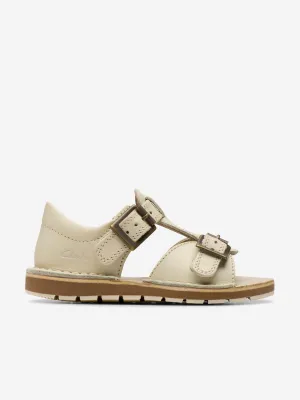 Weiße Lederspiel-Sonnenriff-Sandalen für Baby-Mädchen