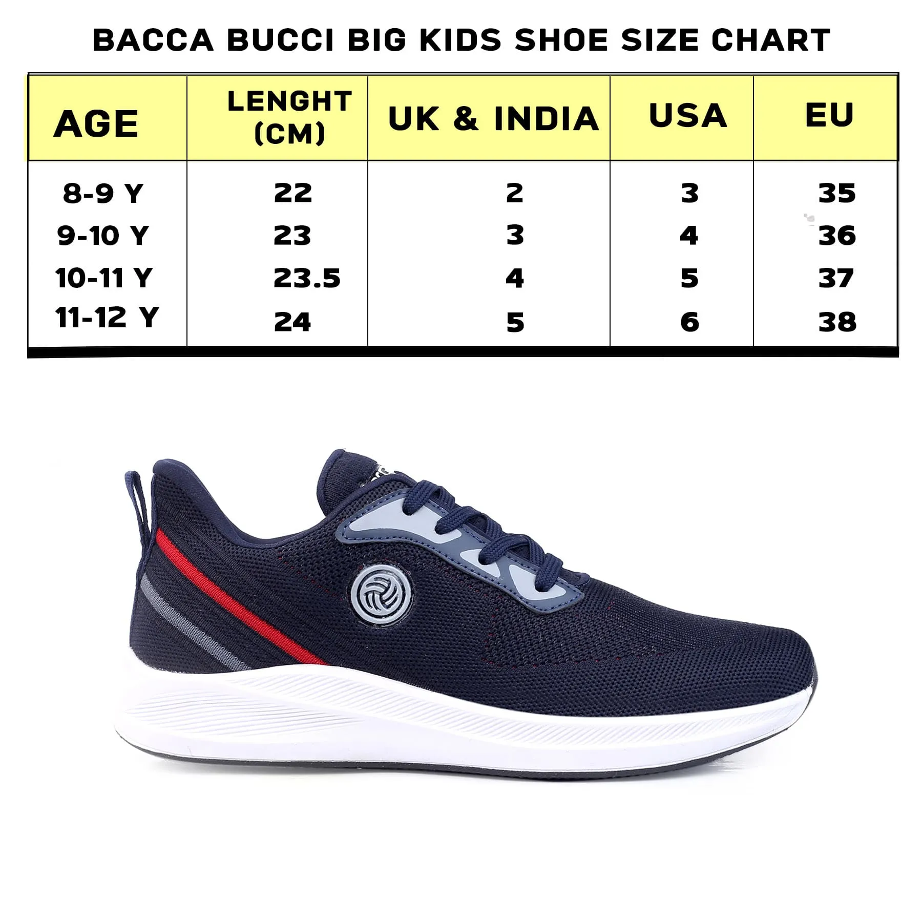 Bacca Bucci Jungen oder Mädchen Essential Strick Laufschuh (Alter: 8 bis 12 Jahre)