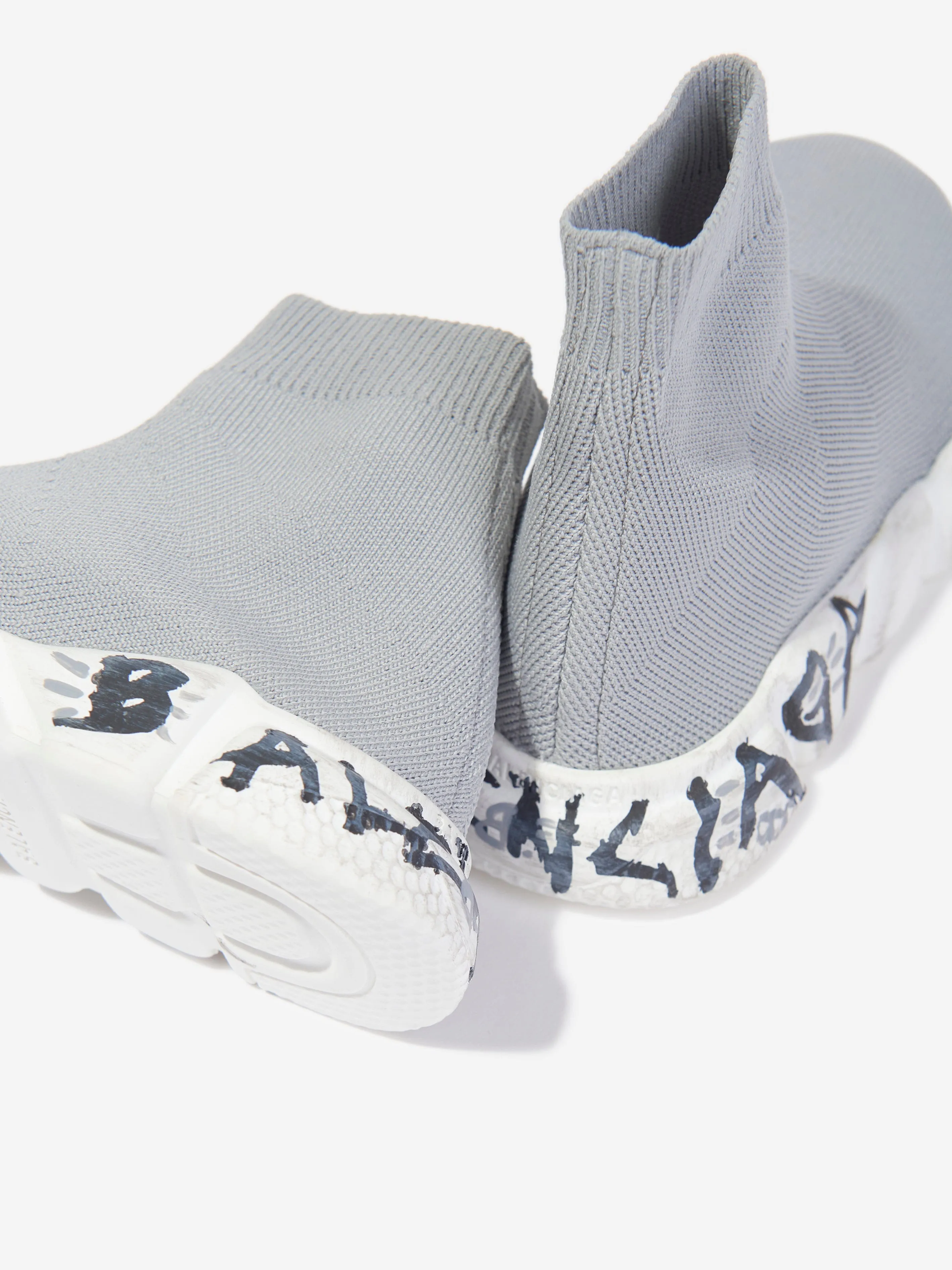 Balenciaga Kids Sole Graffiti Speed Sneaker in Grau