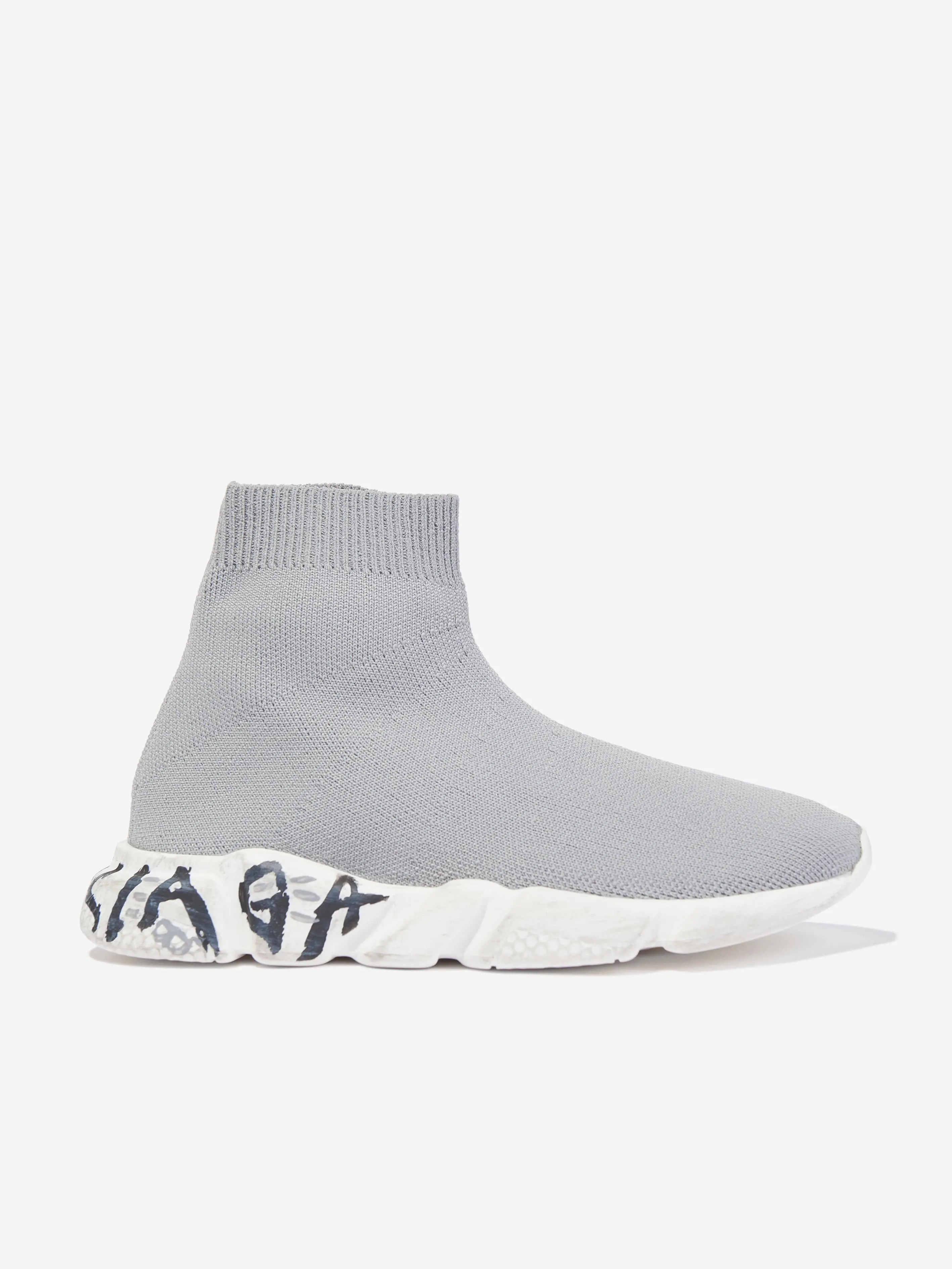 Balenciaga Kids Sole Graffiti Speed Sneaker in Grau