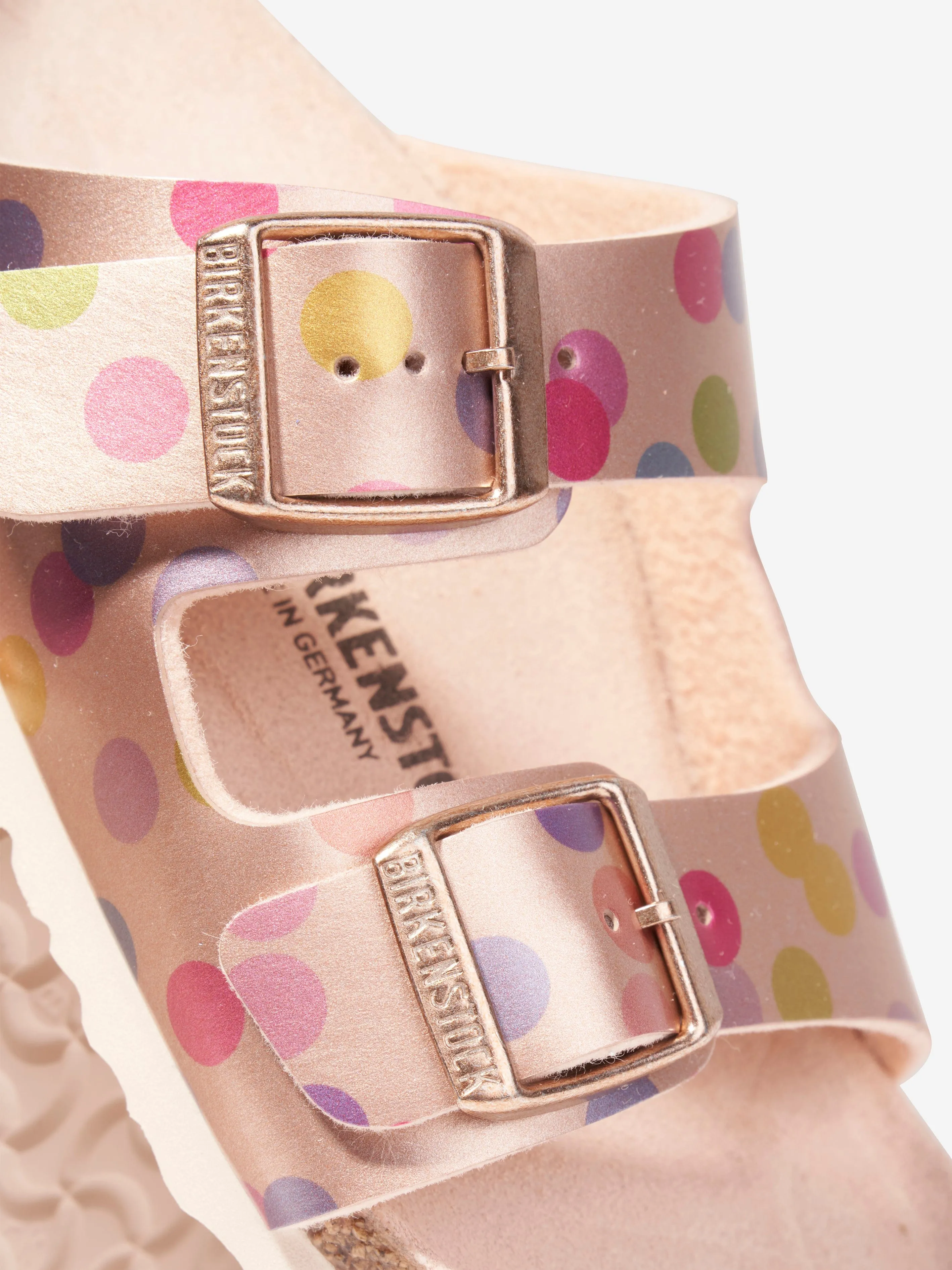 BIRKENSTOCK Mädchen Arizona Sandalen mit Metallpunkten in Kupfer