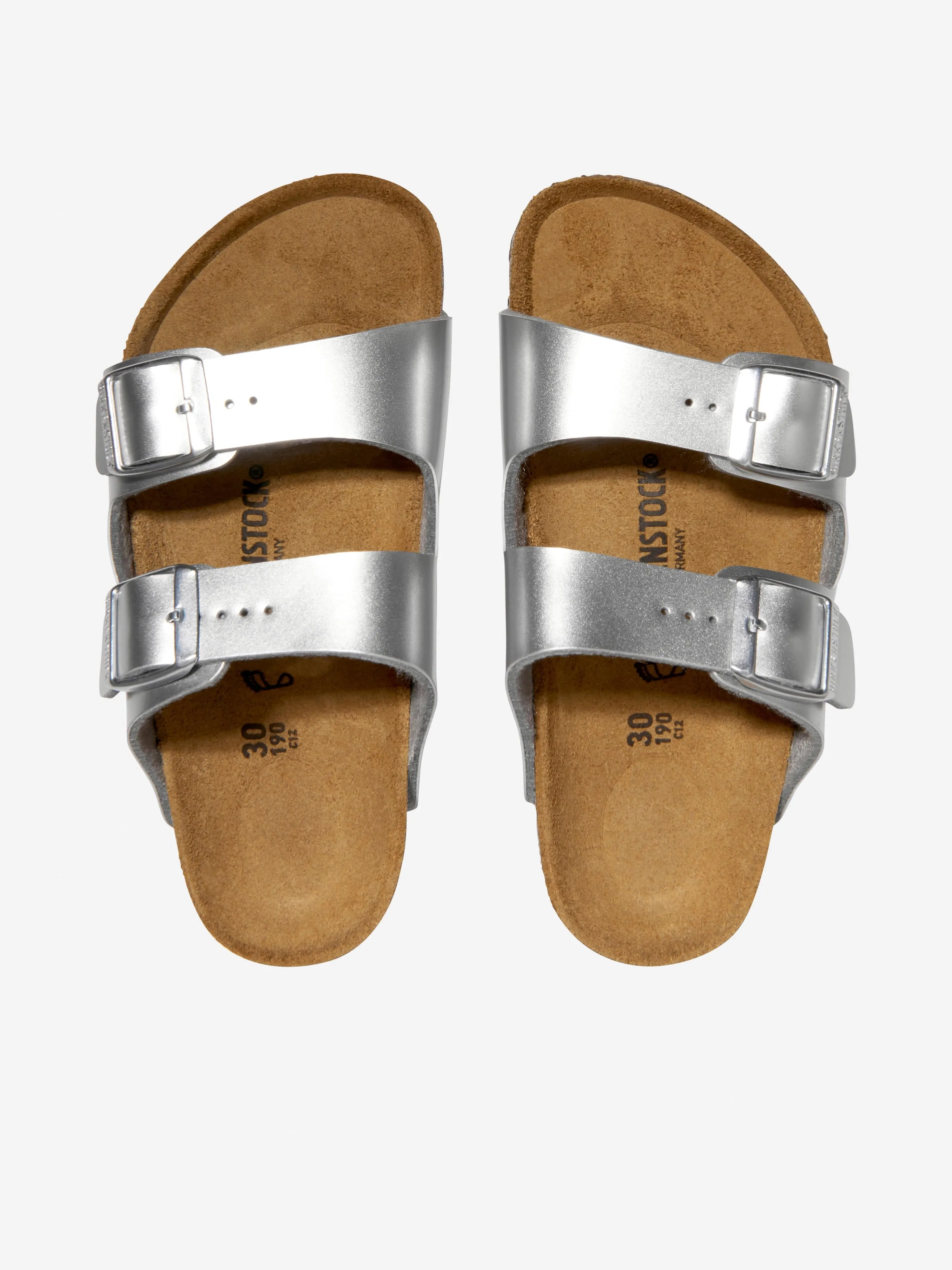 BIRKENSTOCK Mädchen Arizona Metall-Sandalen in Silber