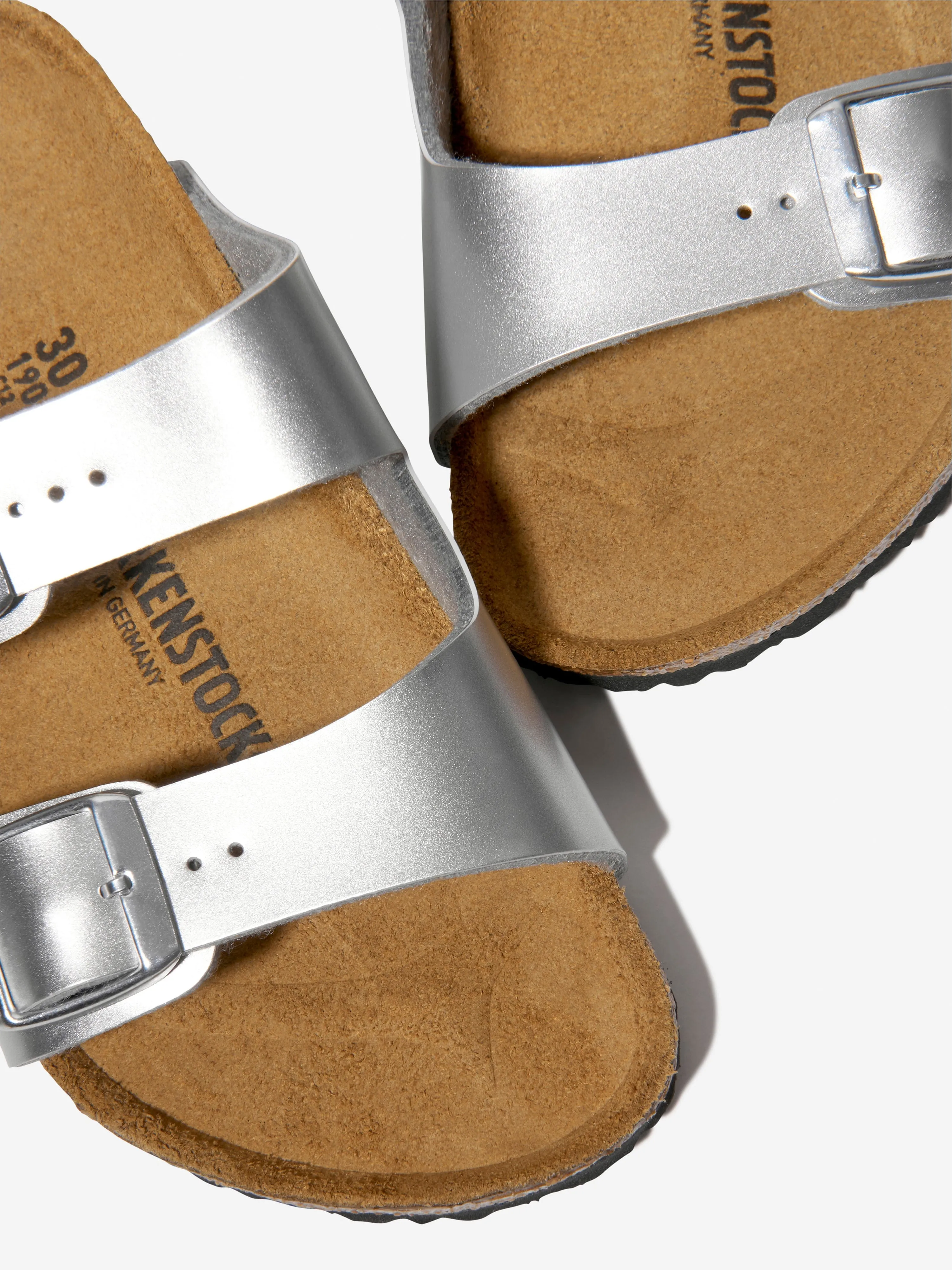 BIRKENSTOCK Mädchen Arizona Metall-Sandalen in Silber