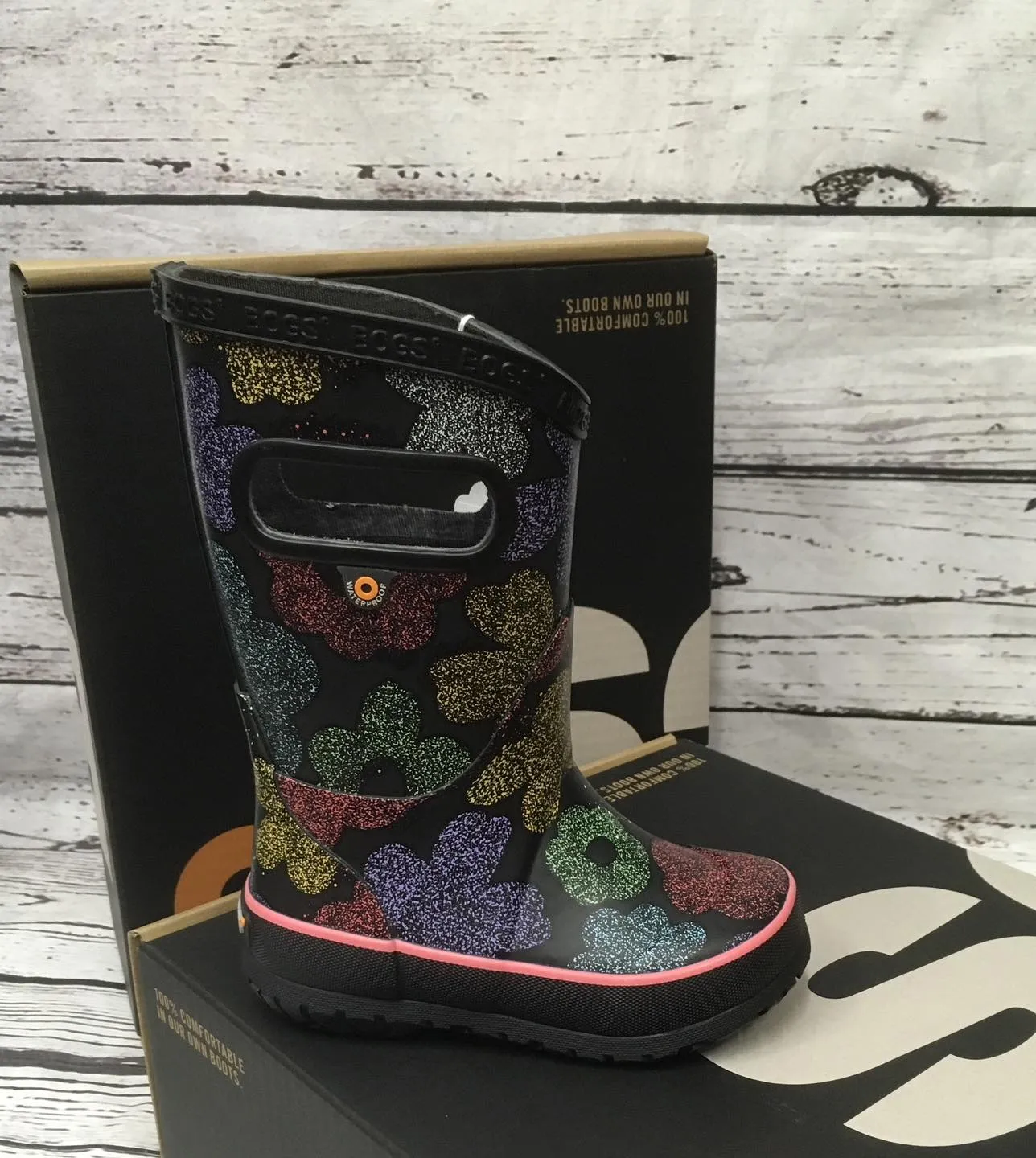 Bogs Yth Airbrush Blumen Regenstiefel