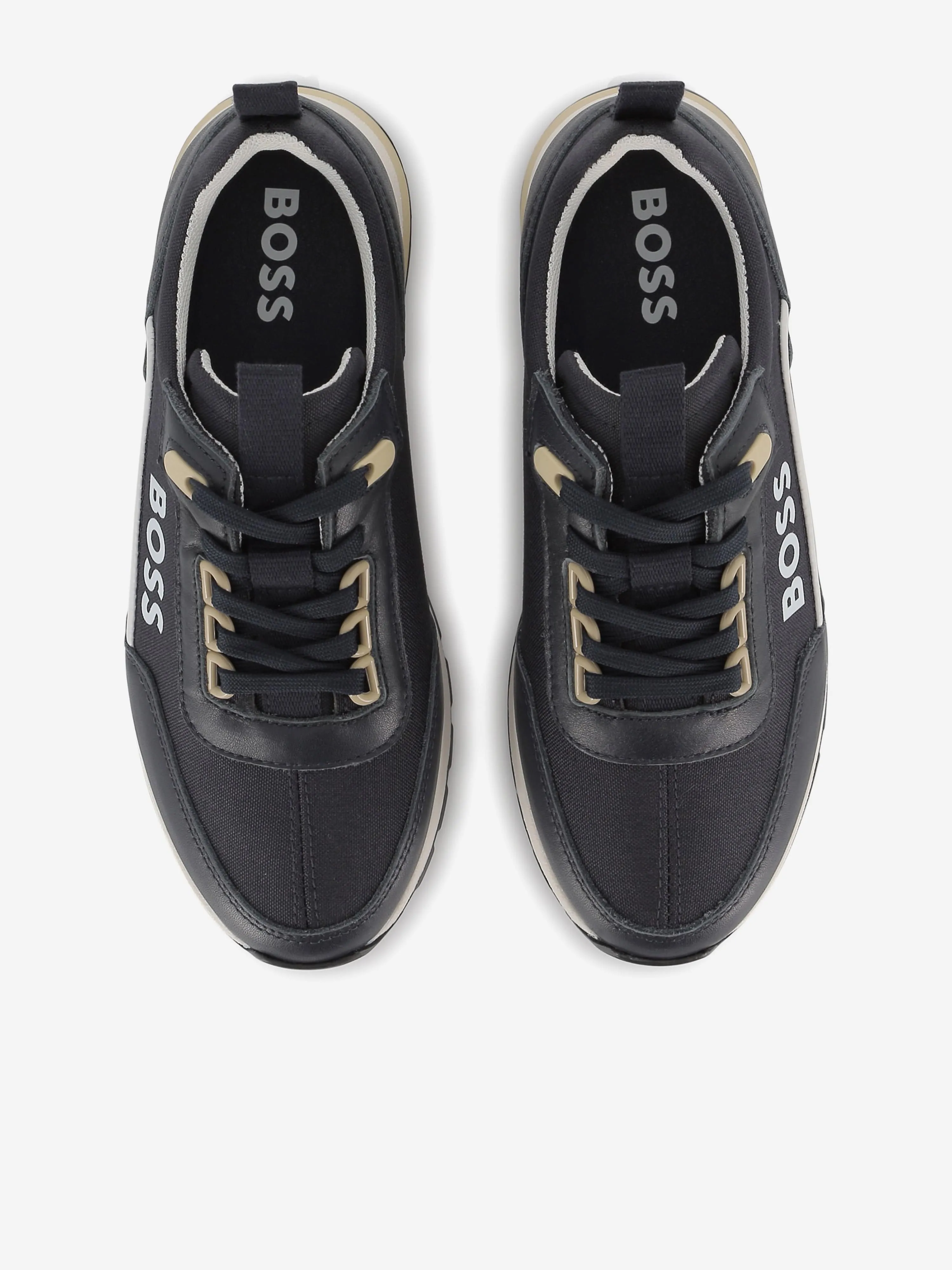 BOSS Boys Schnürschuhe mit Logo in Marineblau