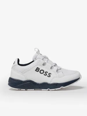BOSS Boys Schnürschuhe mit Logo-Detail in Weiß
