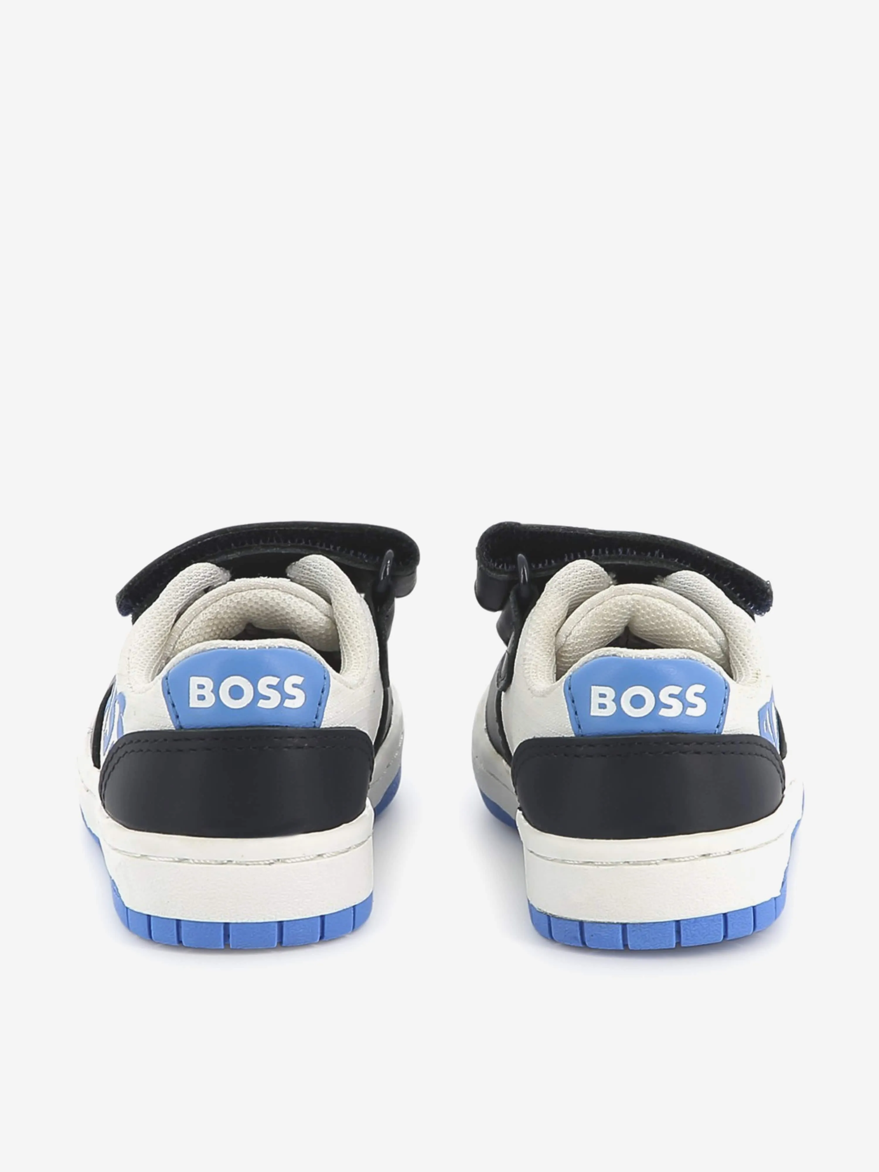 BOSS Boys Leder-Logo-Turnschuhe in Marineblau