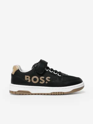 BOSS Boys Logo Sneakers in Schwarz
