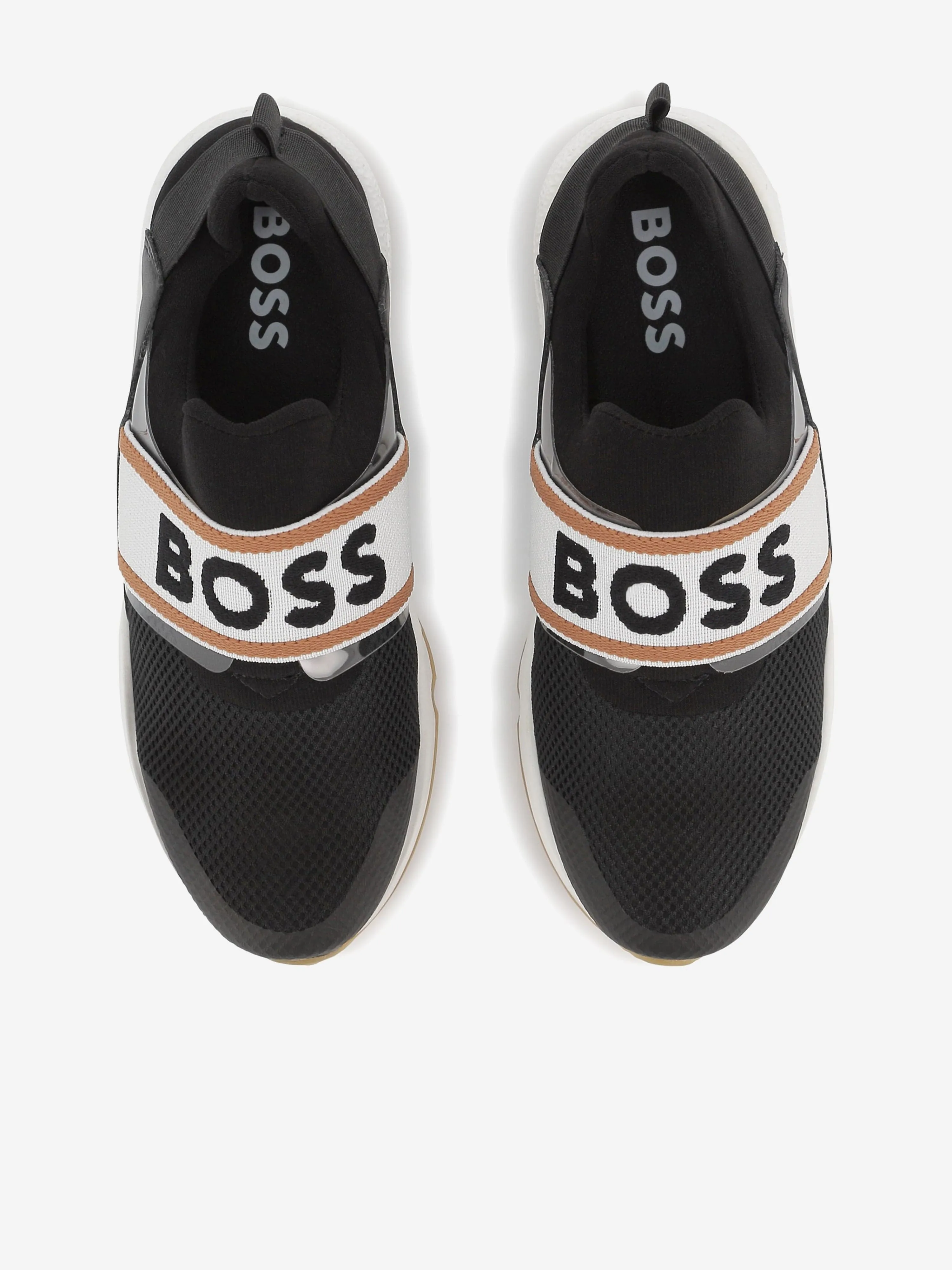 BOSS Boys Logo Trainers in Schwarz
