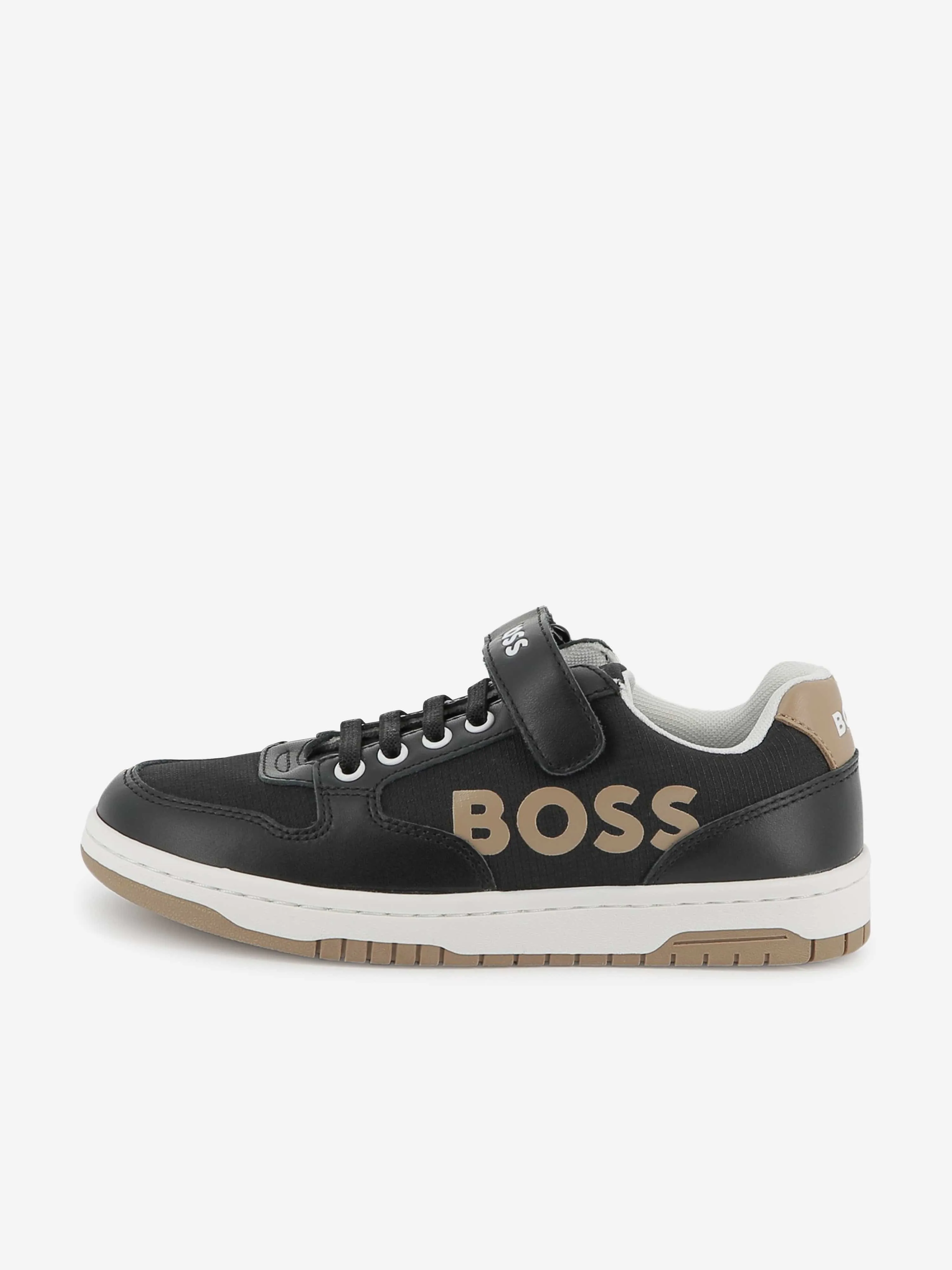 BOSS Boys Logo Sneakers in Schwarz