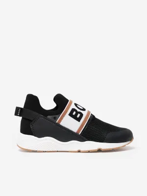 BOSS Boys Logo Trainers in Schwarz