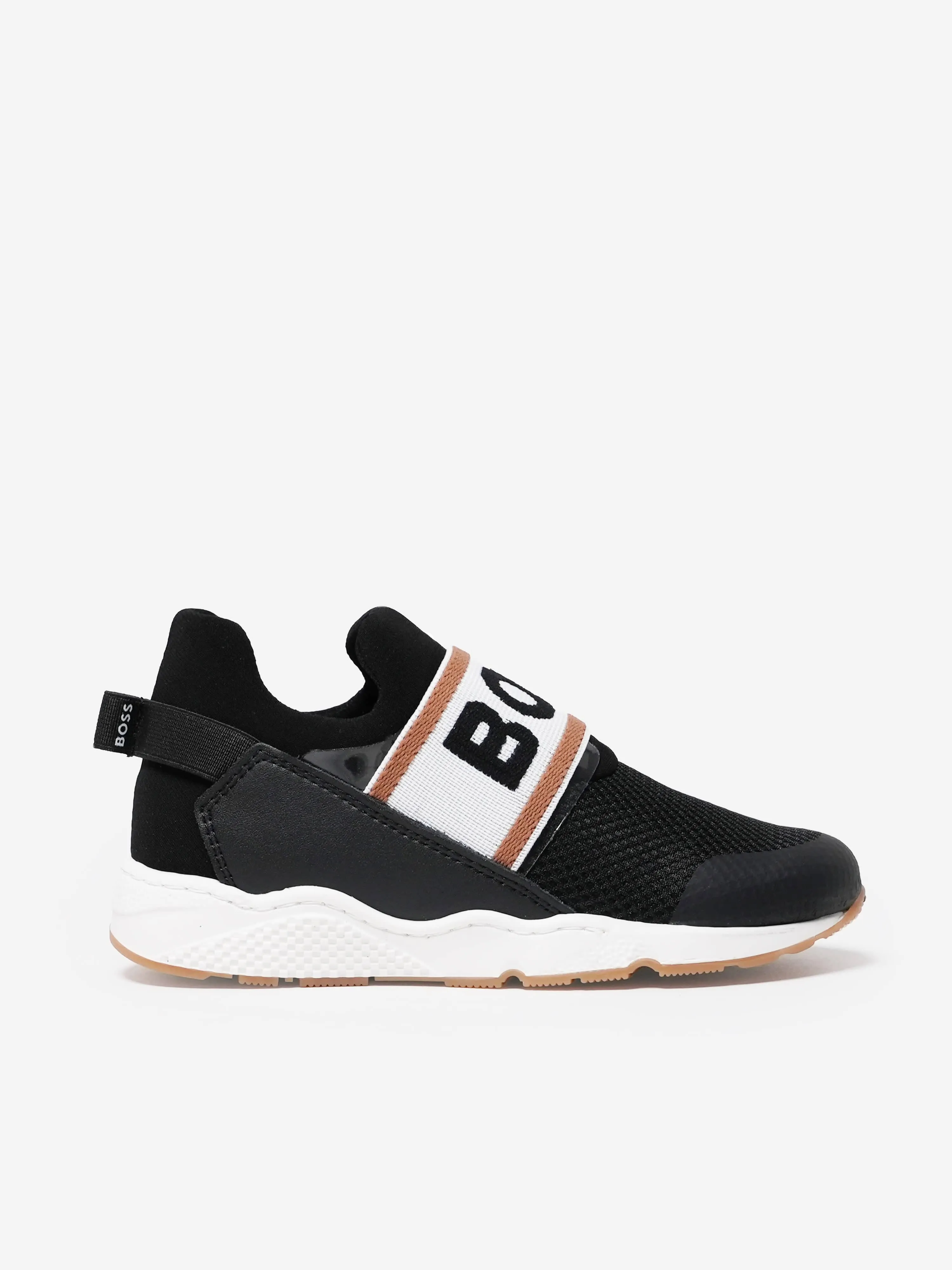 BOSS Boys Logo Trainers in Schwarz