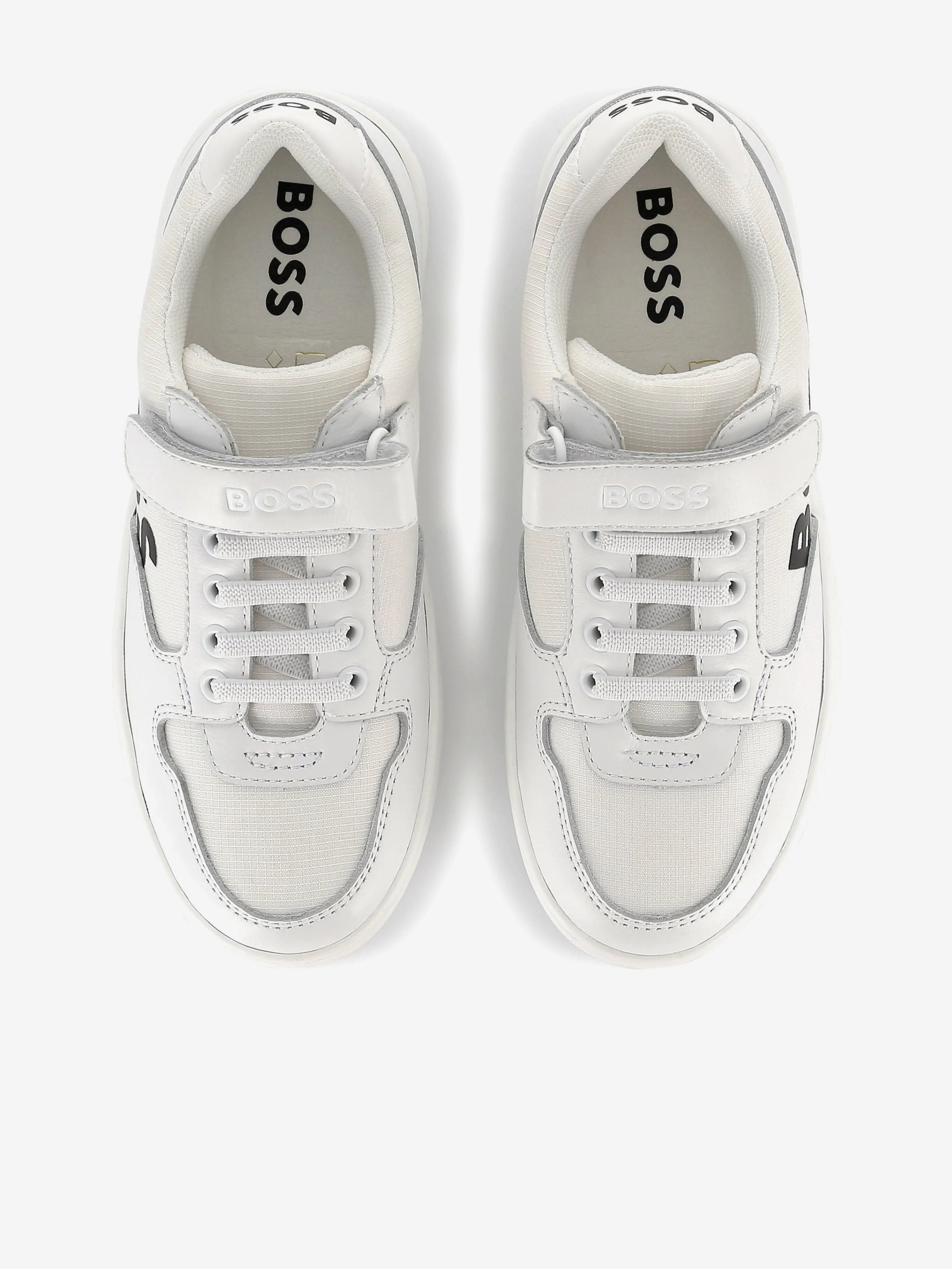 BOSS Boys Logo Trainers in Weiß