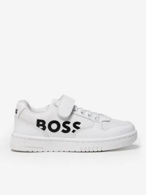 BOSS Boys Logo Trainers in Weiß