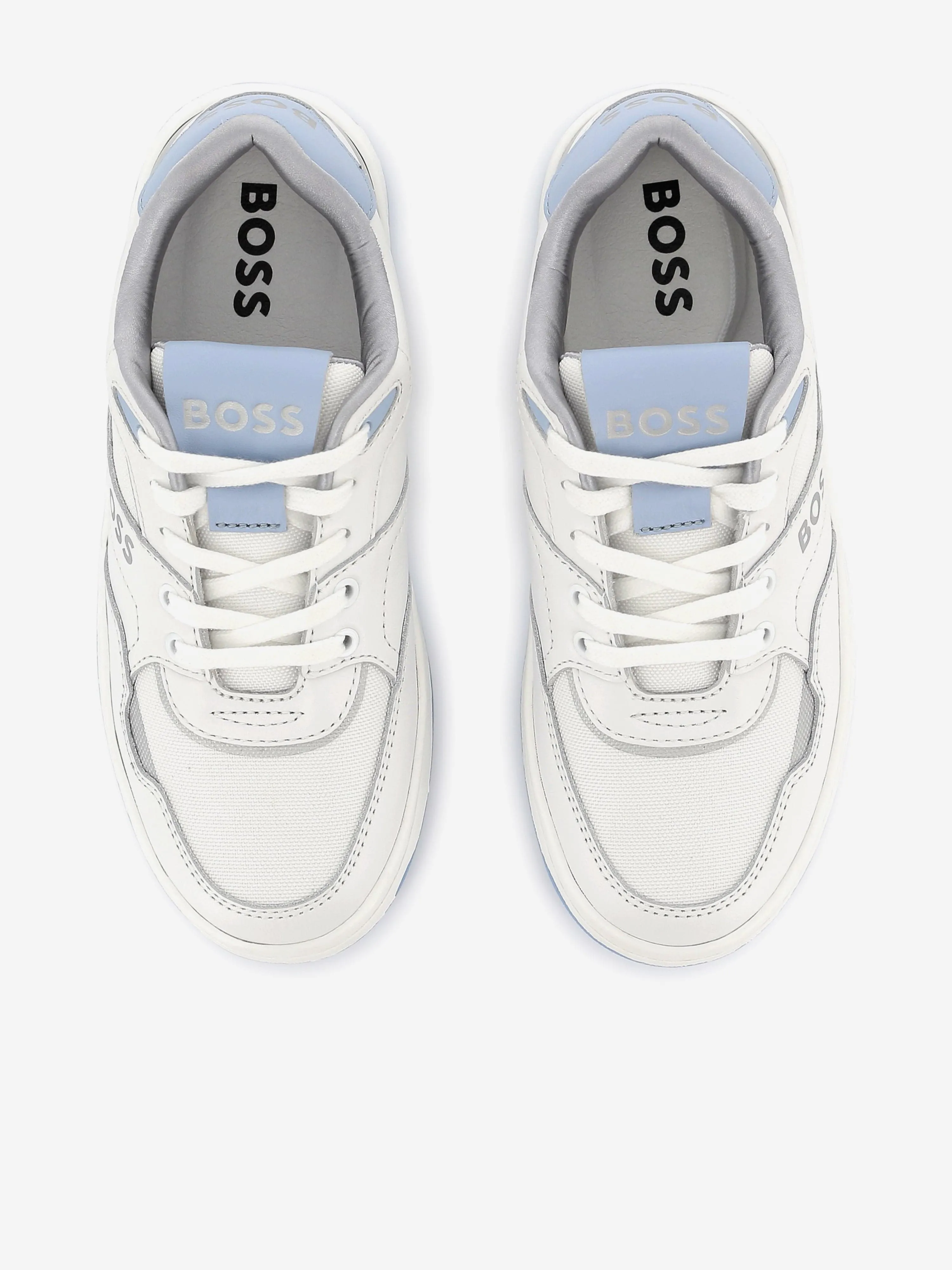 BOSS Kids Schnürschuhe mit Logo in Weiß
