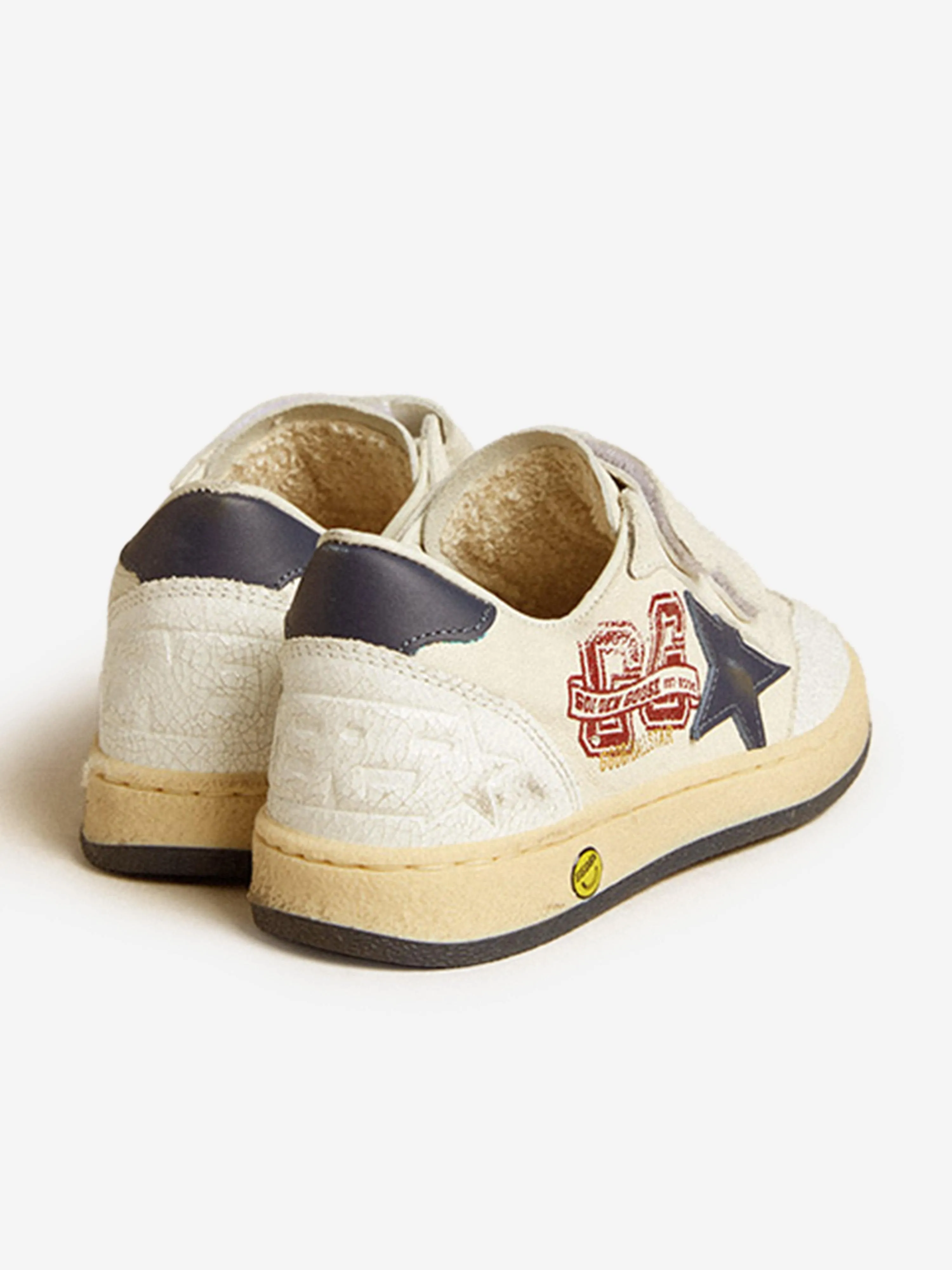 Jungen Leder Ballstar Riemchen-Sneaker in Weiß