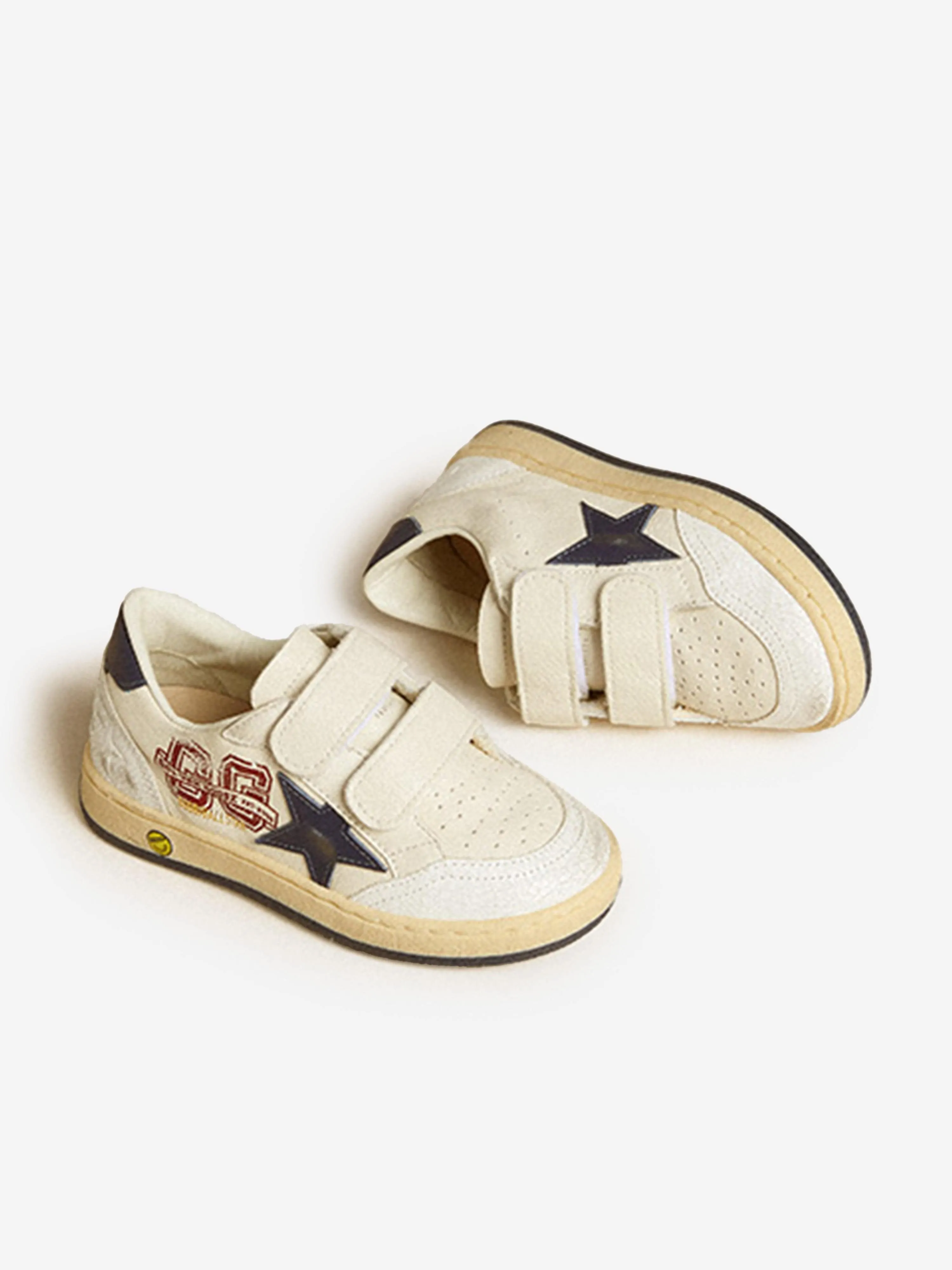Jungen Leder Ballstar Riemchen-Sneaker in Weiß