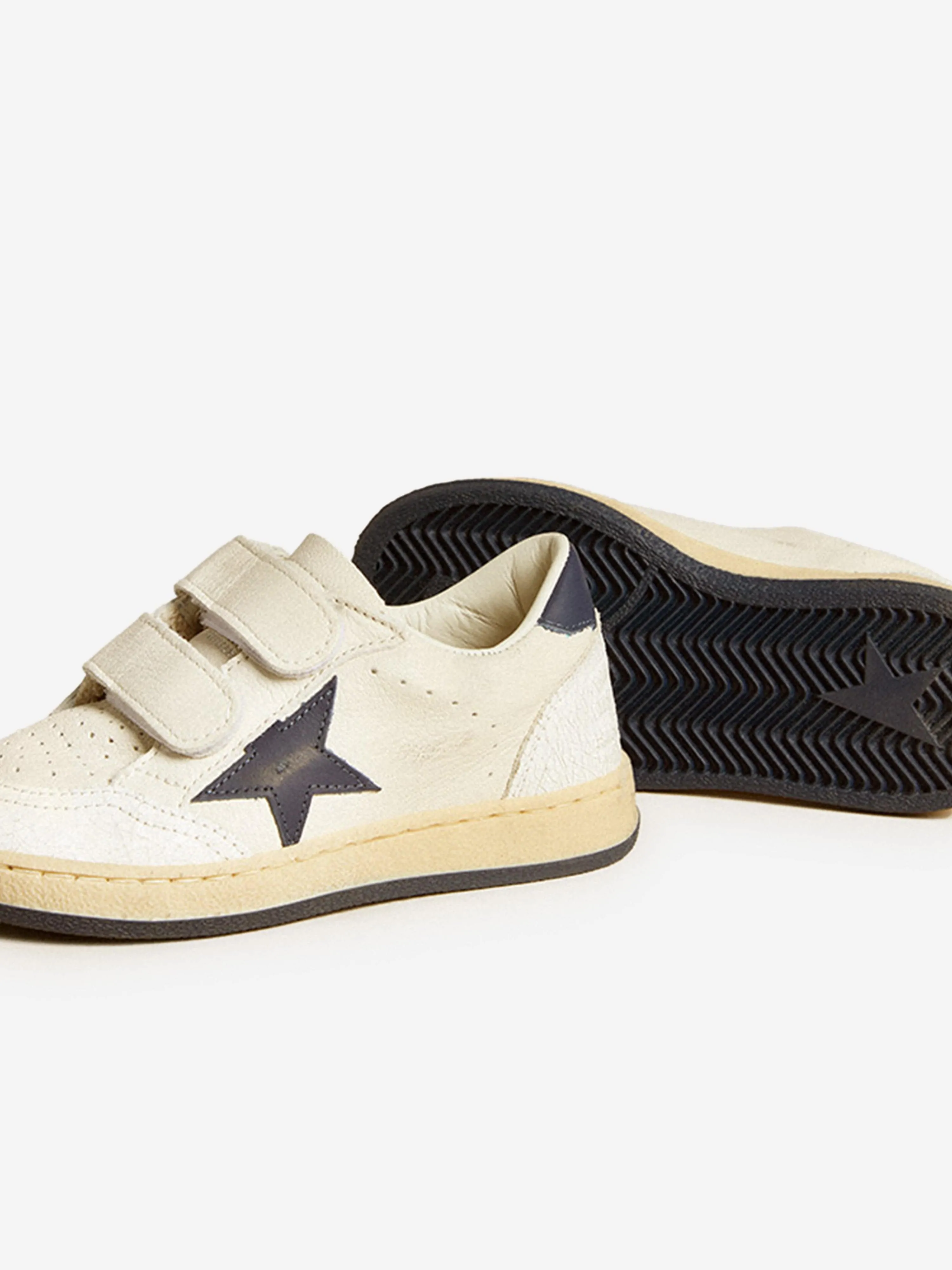 Jungen Leder Ballstar Riemchen-Sneaker in Weiß