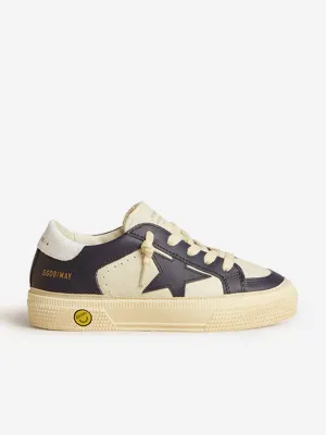 Jungen Leder-Doppelviertel- und Zehen-May-Turnschuhe in Blau