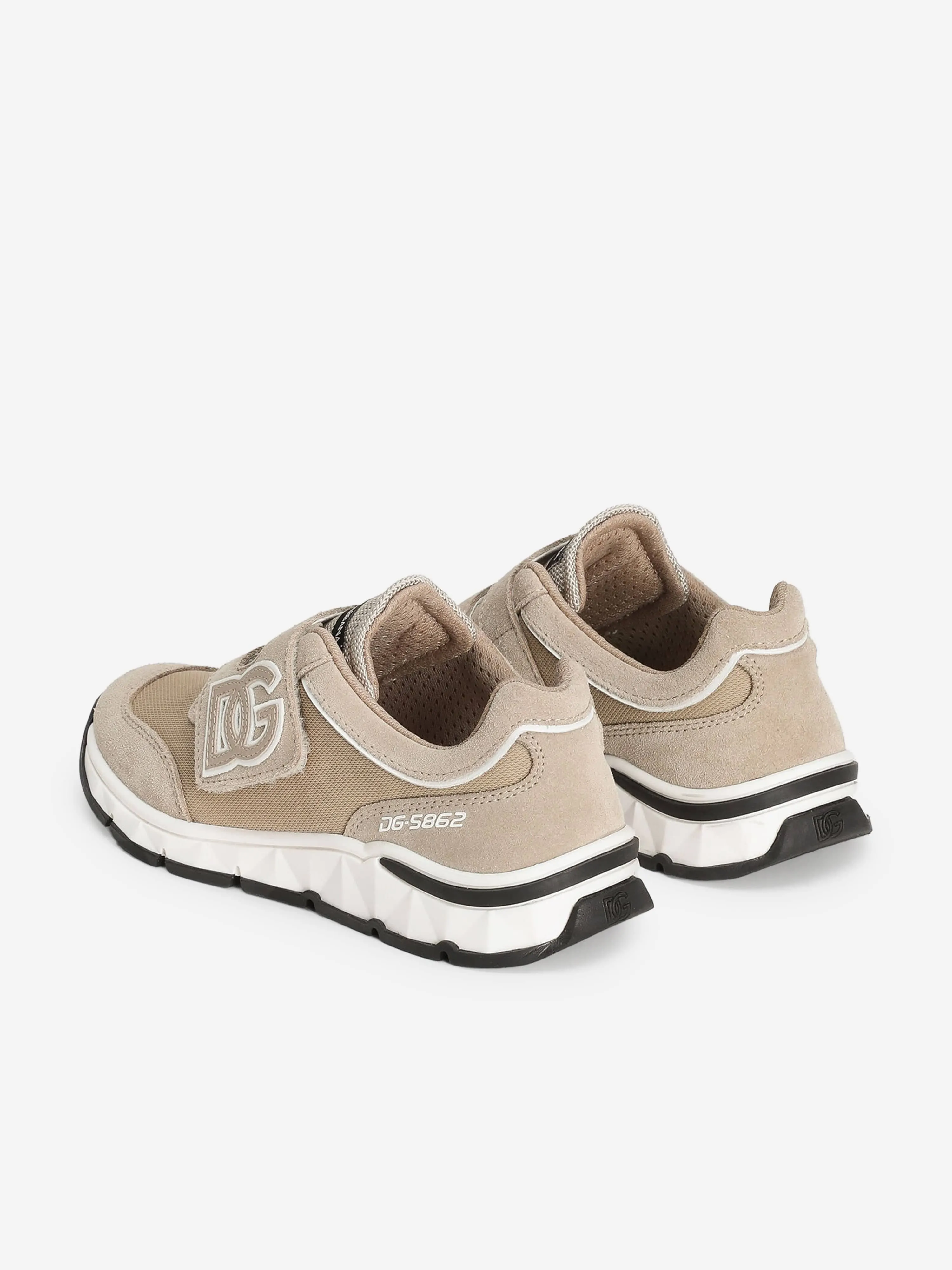 Jungen-Suede- und Mesh-Turnschuhe in Beige