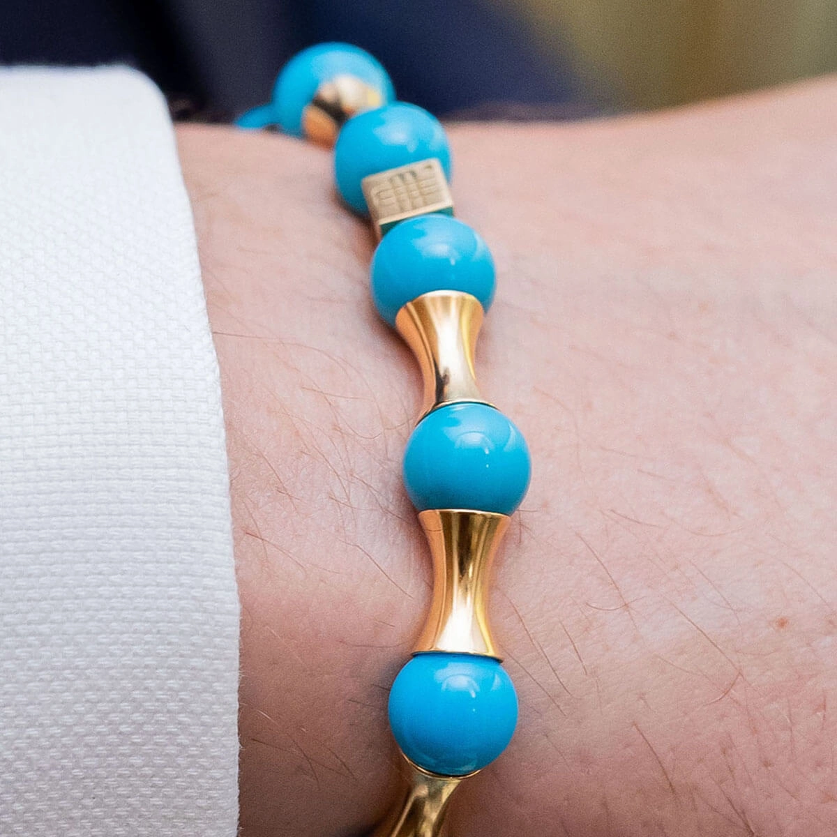Bracelet LIMITED - PURE LUXURY - a precious piece of art - 750 gold with a natural turquoise