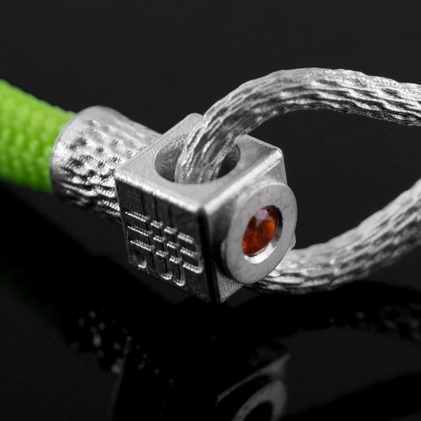Bracelet NEON GREEN SEA - 925 sterling silver with an orange topaz