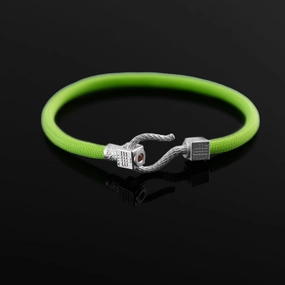 Bracelet NEON GREEN SEA - 925 sterling silver with an orange topaz