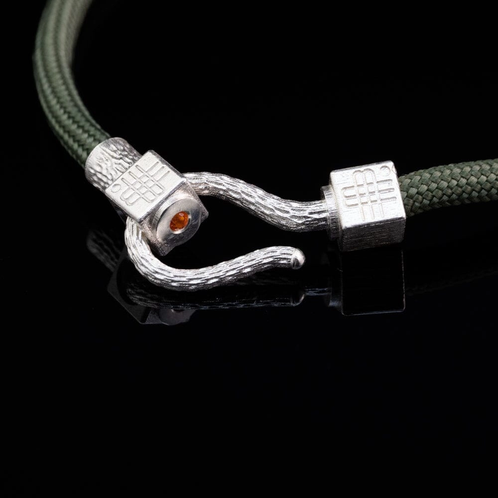 Bracelet OLIVE SEA - 925 sterling silver with an orange topaz