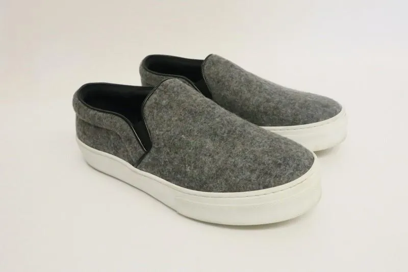 Celine Skate Sneakers Grau Flanell Größe 37.5 Schlupfschuh Flach