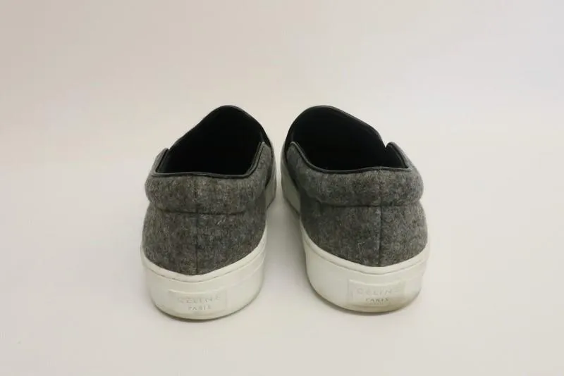 Celine Skate Sneakers Grau Flanell Größe 37.5 Schlupfschuh Flach
