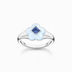 Charmanter Blauer Blumenring TR2433-496-1 Thomas Sabo Ringe
