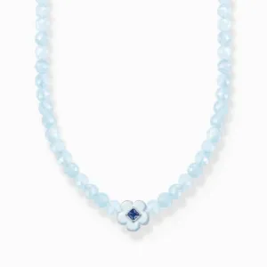 Charmanter Choker mit Blume und blauen Perlen KE2182-496-1 Thomas Sabo Halsketten