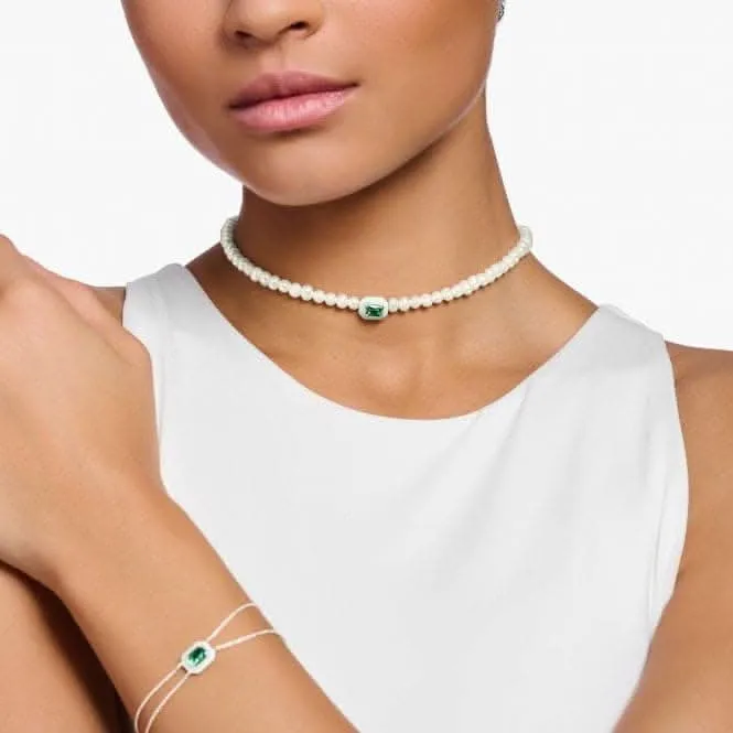 Charmanter Choker mit grünem Stein und Perlen KE2183-082-6 Thomas Sabo Halsketten