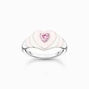 Charmanter rosafarbener Stein-Herzring TR2435-041-9 Thomas Sabo Ringe