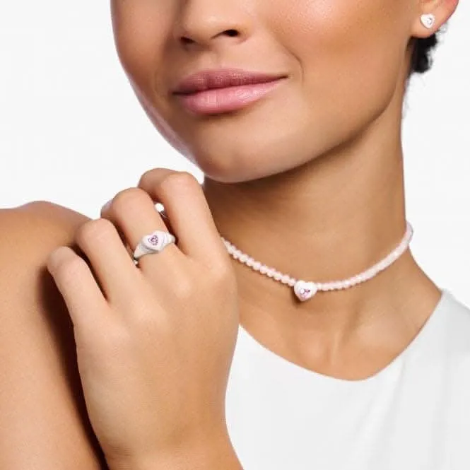 Charmanter rosafarbener Stein-Herzring TR2435-041-9 Thomas Sabo Ringe