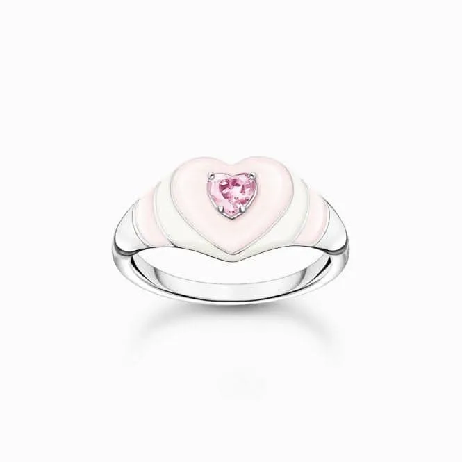Charmanter rosafarbener Stein-Herzring TR2435-041-9 Thomas Sabo Ringe