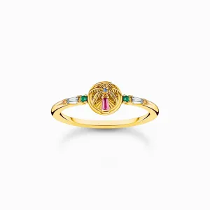 Charmanter Sterling Silber vergoldeter farbenfroher Steine Palmenring TR2457-488-7 Thomas Sabo Ringe