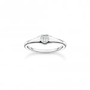 Charmanter Sterling Silber Weißes Herz Ring TR2390-051-14 Thomas Sabo Ringe