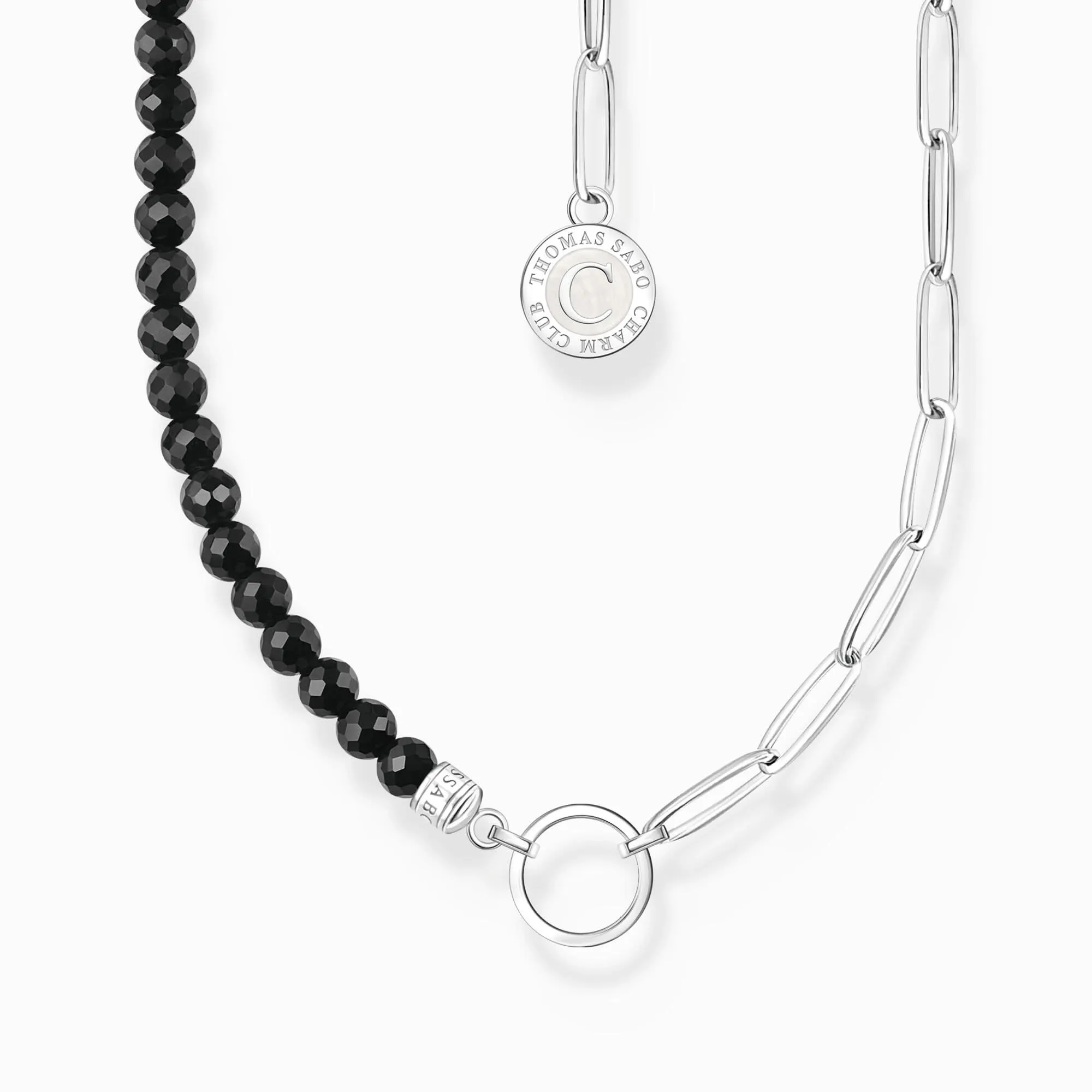 Charmista Schwarz Sterling Silber Emaille Halskette KE2189-148-11 Thomas Sabo Halsketten